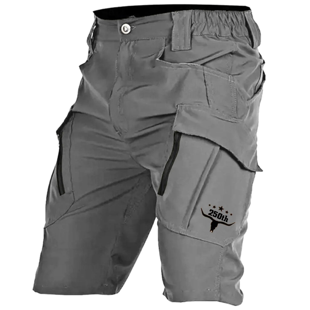 Men's Tactical Shorts, Work Shorts, Zippered Pockets, Solid Colour, Waterproof and Breathable