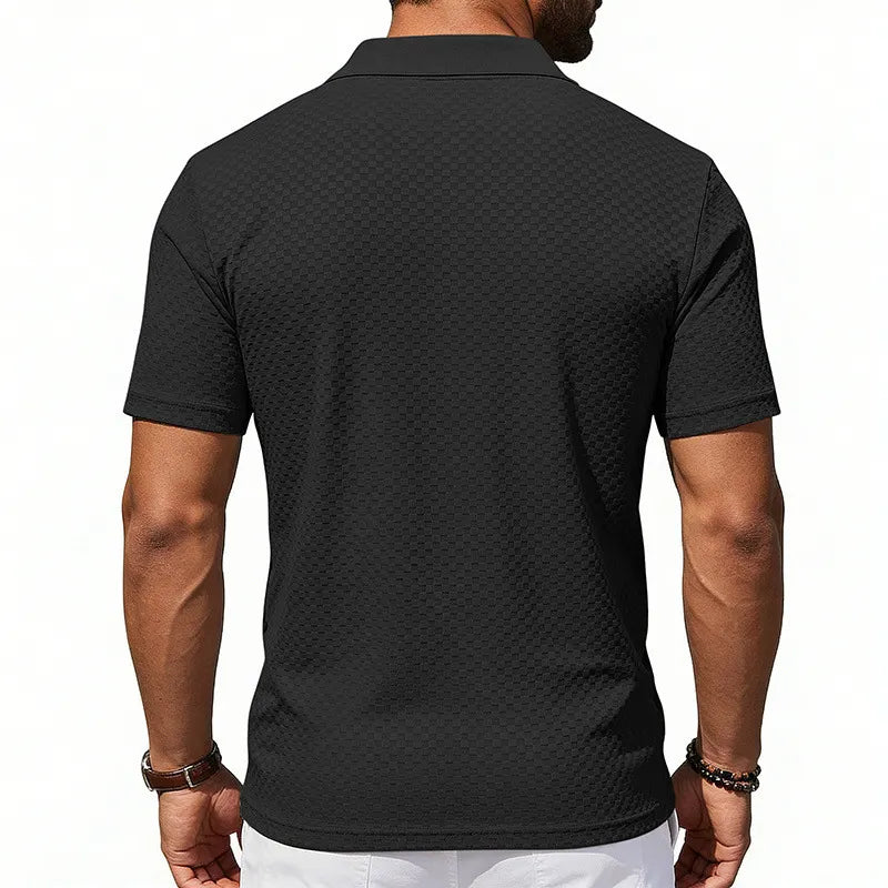 Men's Textured Fashion Polo Shirt
