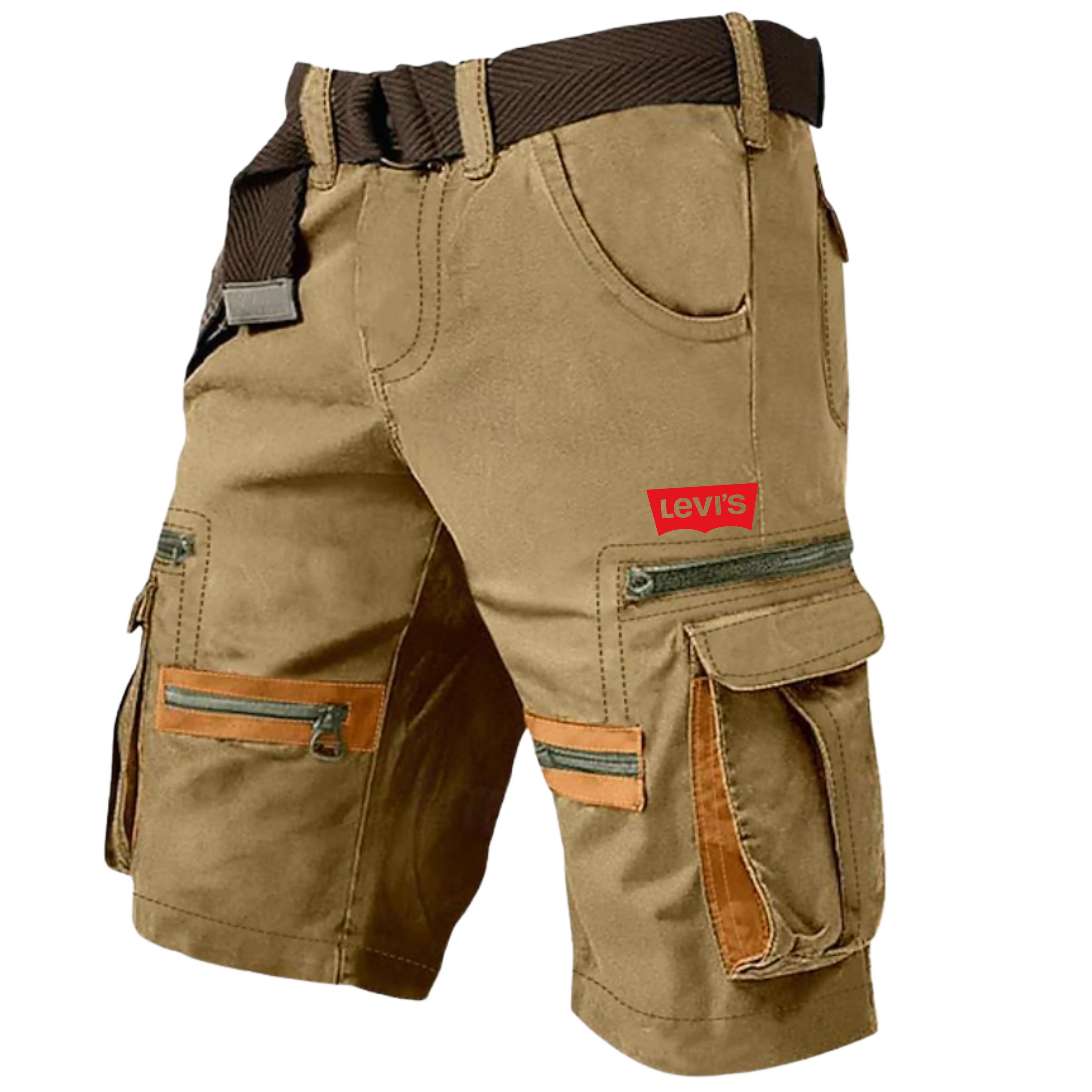 Men's Cargo Shorts Shorts Casual Shorts Multi Pocket Straight Leg  Zipper Pocket Plain