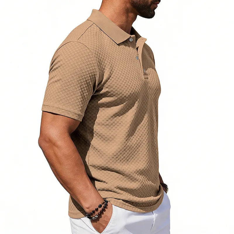 Men's Textured Fashion Polo Shirt