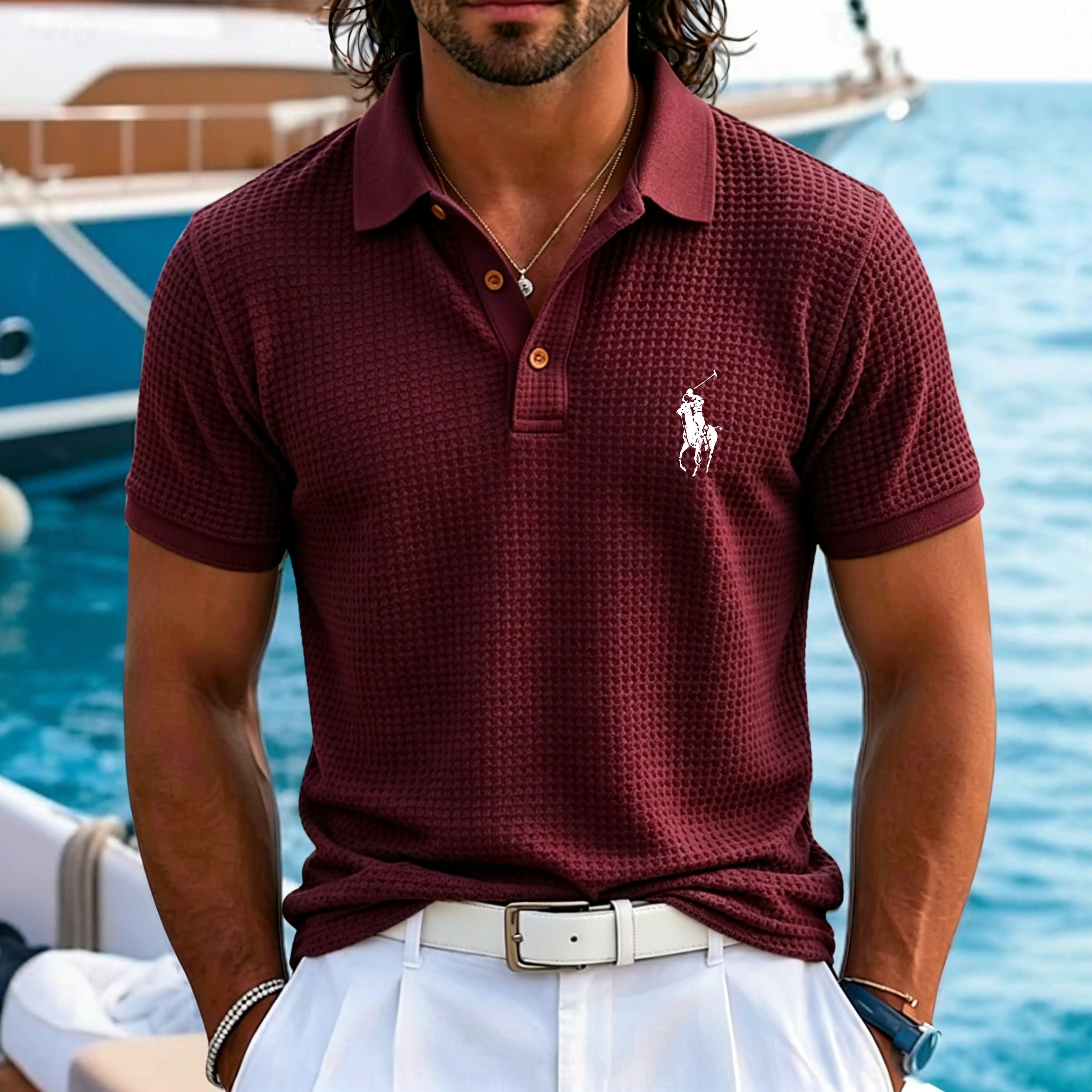 Men's Golf Shirt Golf Polos Shirts Casual Work Lapel Short