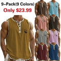 Men's Tank Top Vest Top Undershirt Sleeveless Shirt Sleeveless Henley Summer Plain