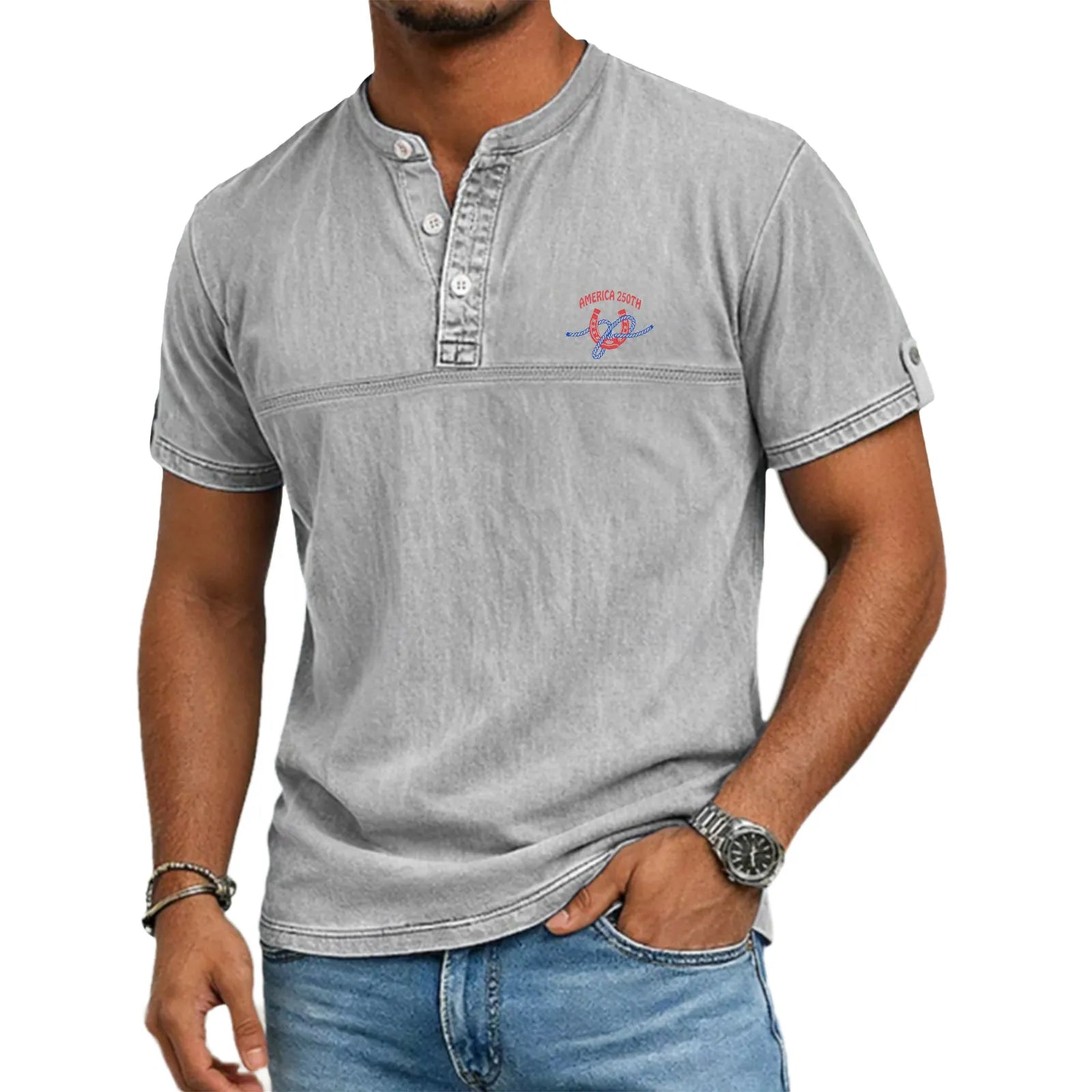 Noah - Stand Collar Short Sleeve