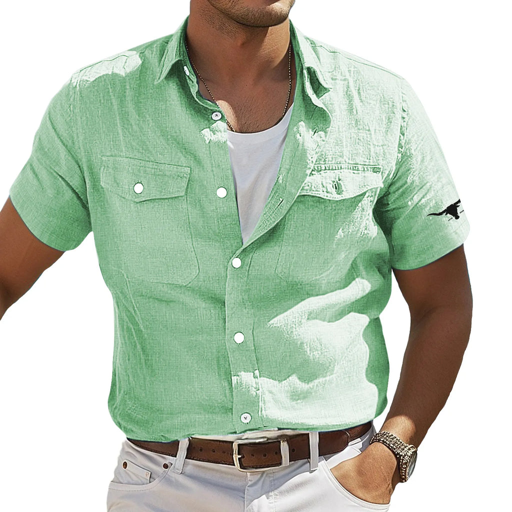 Men's Shirt Linen Shirt Summer Shirt Beach Shirt Solid Color Vacation Curise
