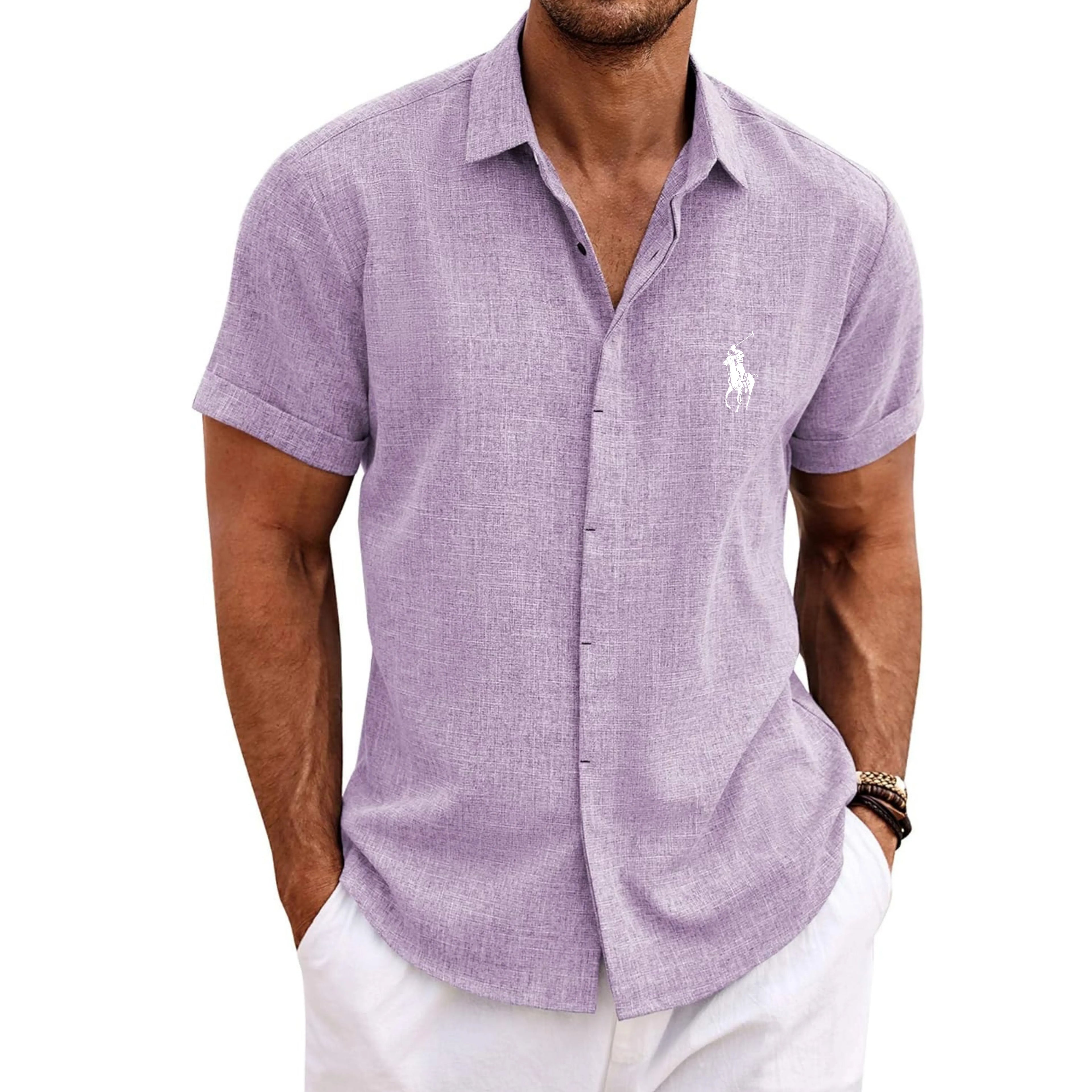 COOFANDY Men's Linen Shirts Short Sleeve Casual Shirts