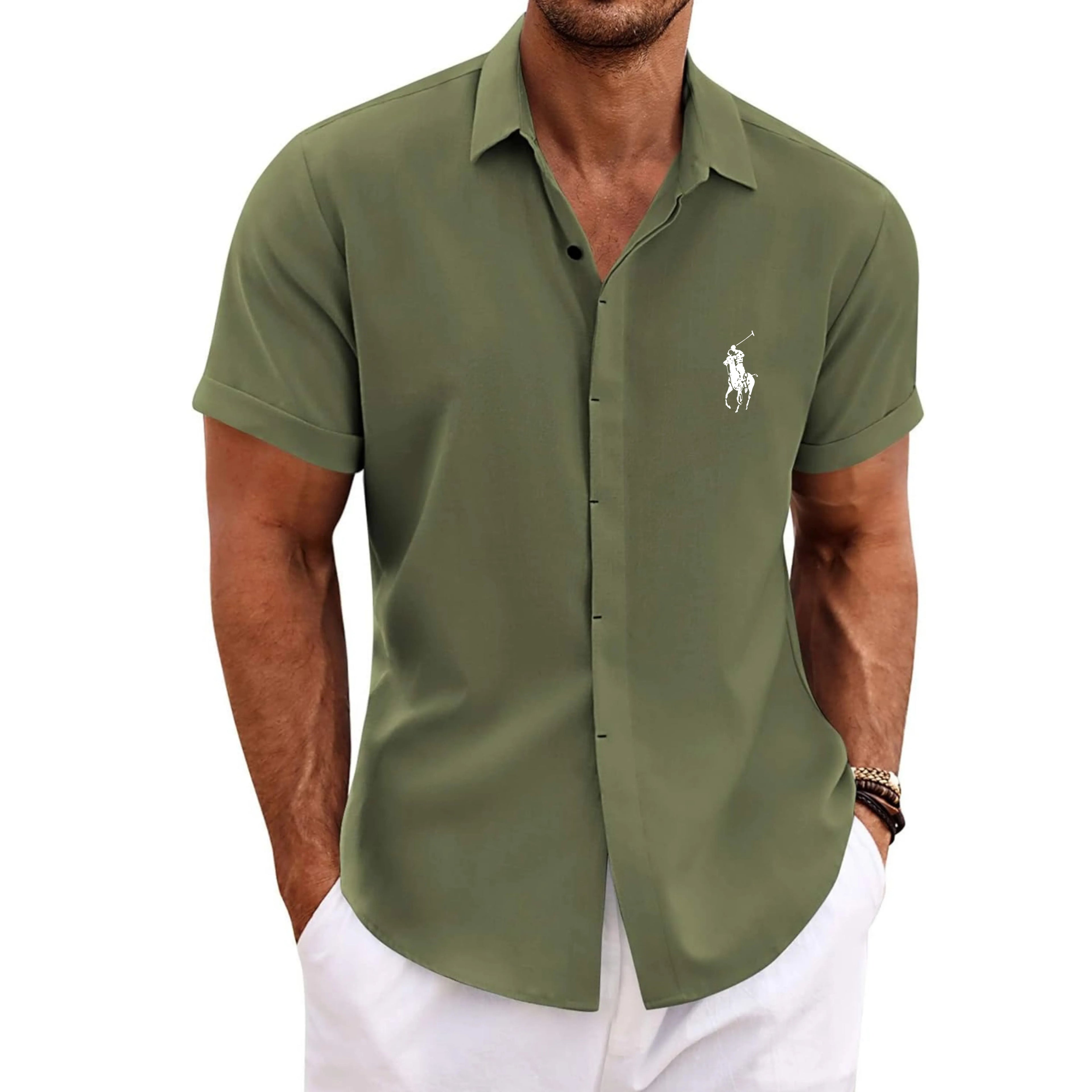 COOFANDY Men's Linen Shirts Short Sleeve Casual Shirts