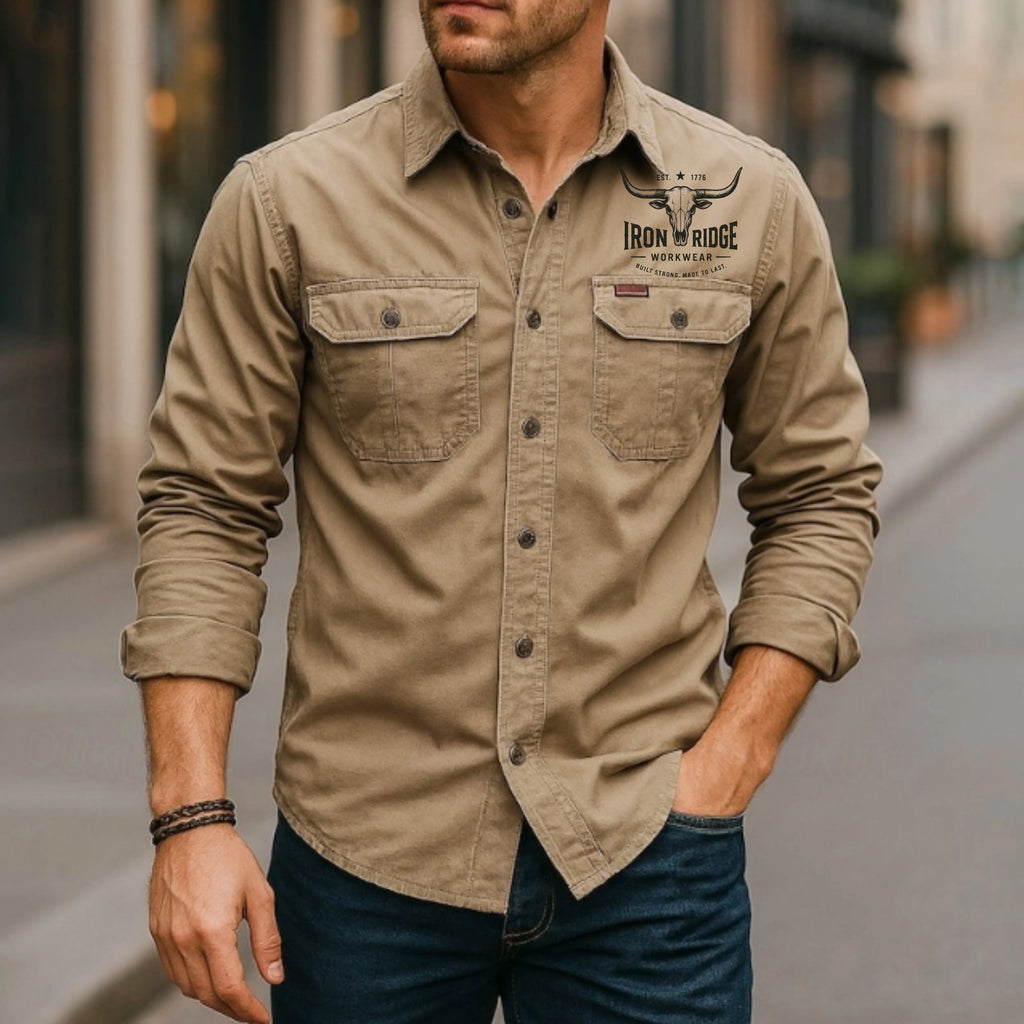 Men's Casual Shirt Work Shirt Button Up Shirt   Long Sleeve Solid