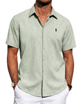 Men's Casual Cotton and Linen Shirt