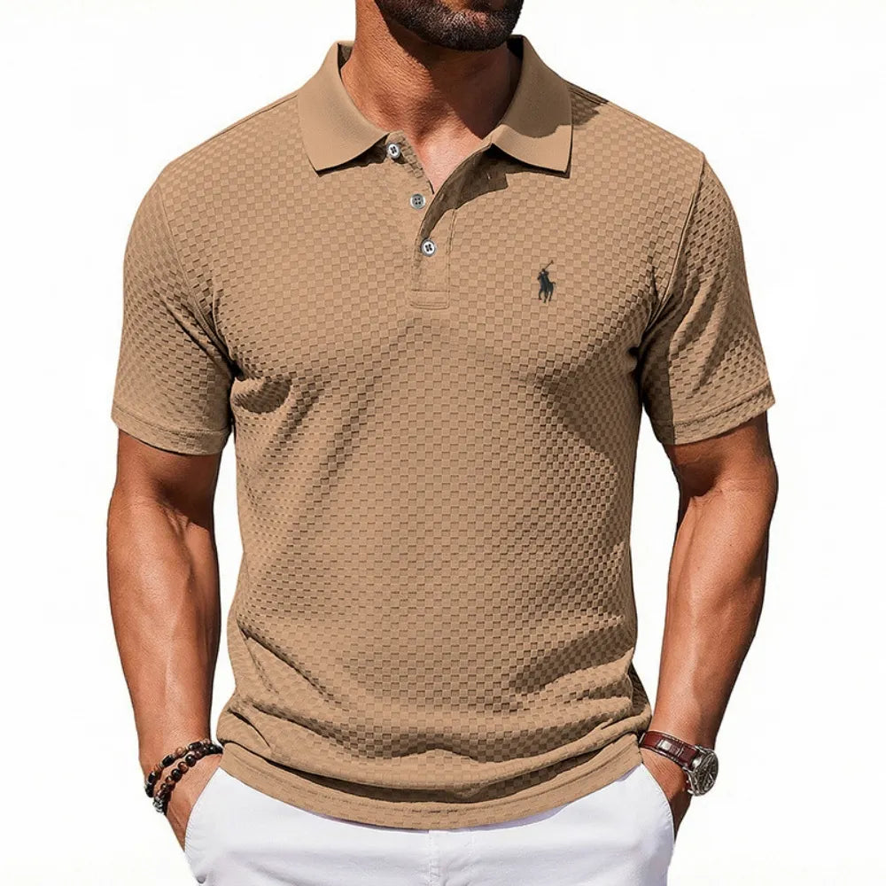 Men's Textured Fashion Polo Shirt