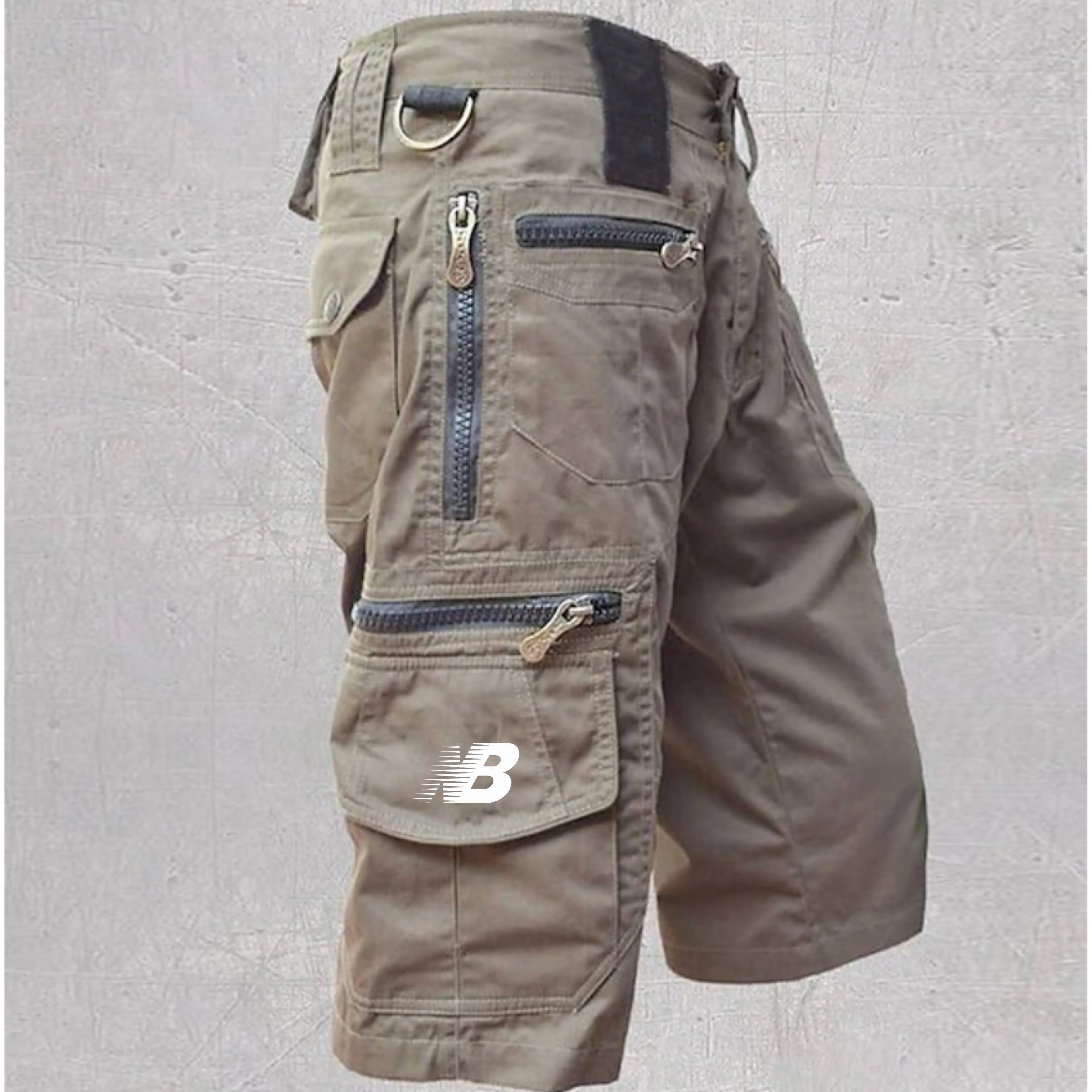 Men's work trousers  zip pockets multiple pockets  solid colour outdoor