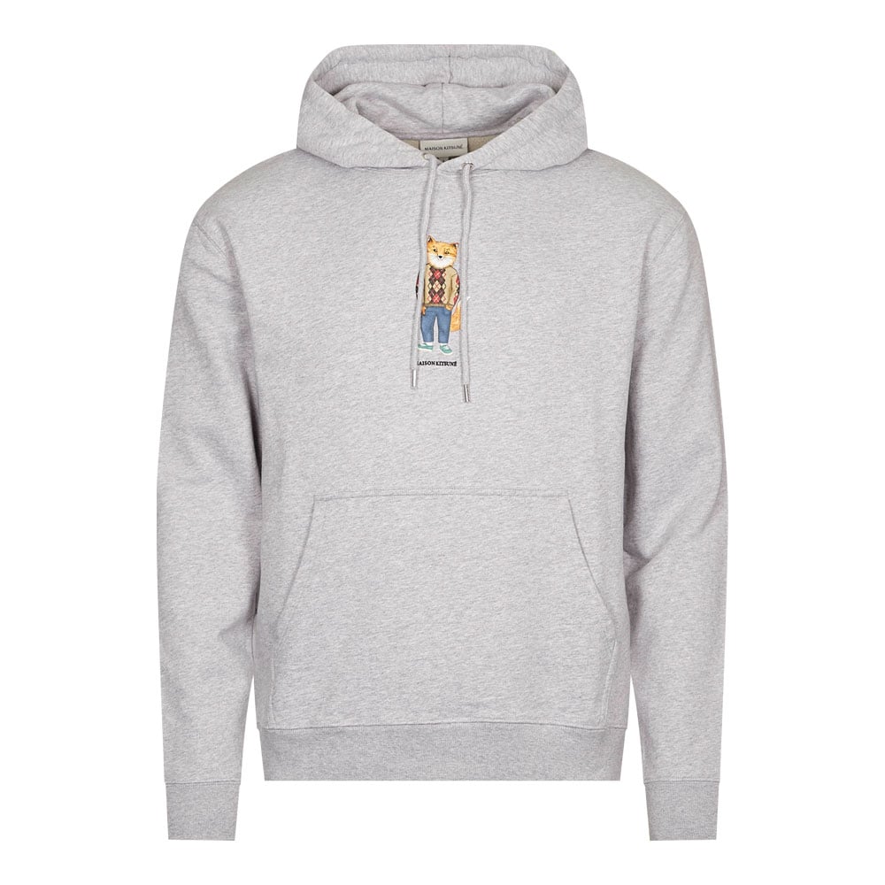Maison Kitsune Dressed Fox Regular Hoodie Light Grey Melange