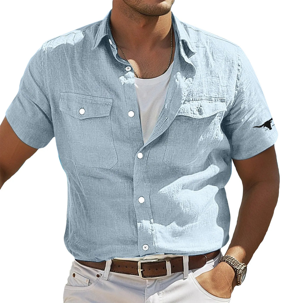 Men's Shirt Linen Shirt Summer Shirt Beach Shirt Solid Color Vacation Curise