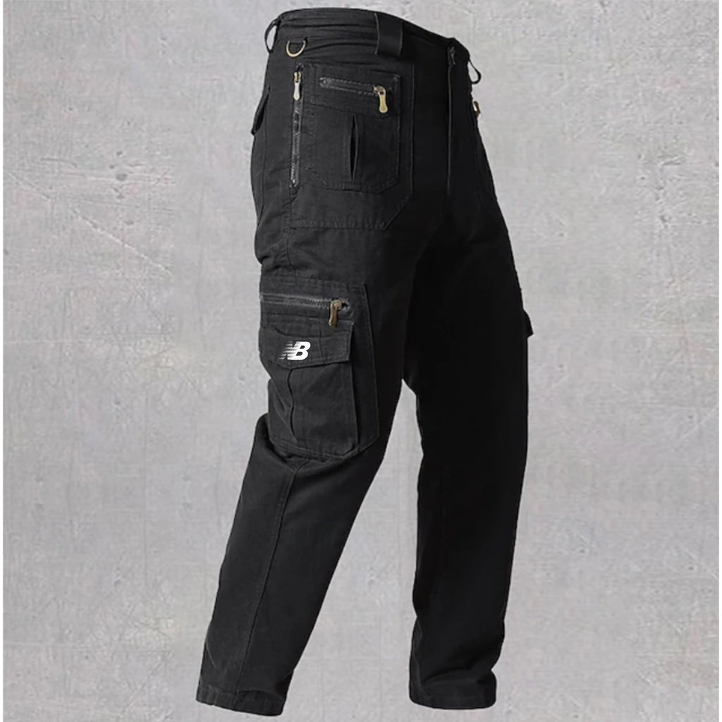 Men's work trousers  zip pockets multiple pockets  solid colour outdoor