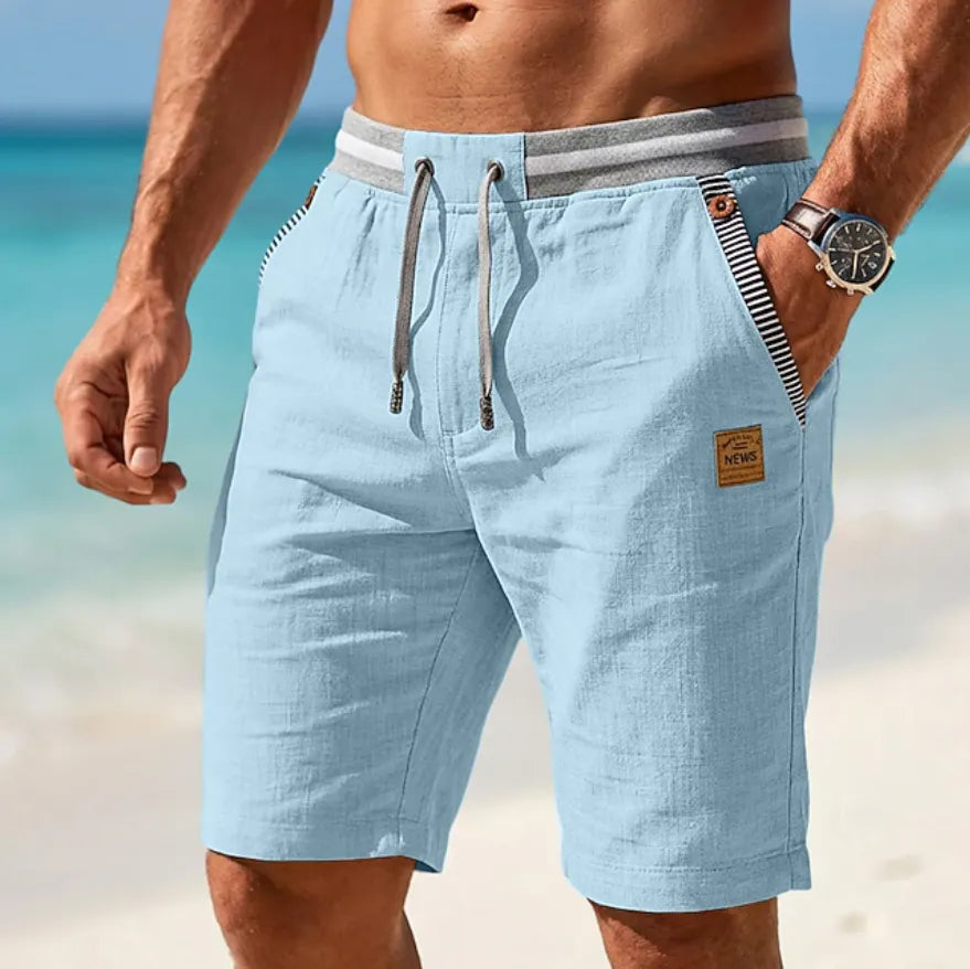 Men's Shorts  Beach Shorts Drawstring Pocket Elastic Waist
