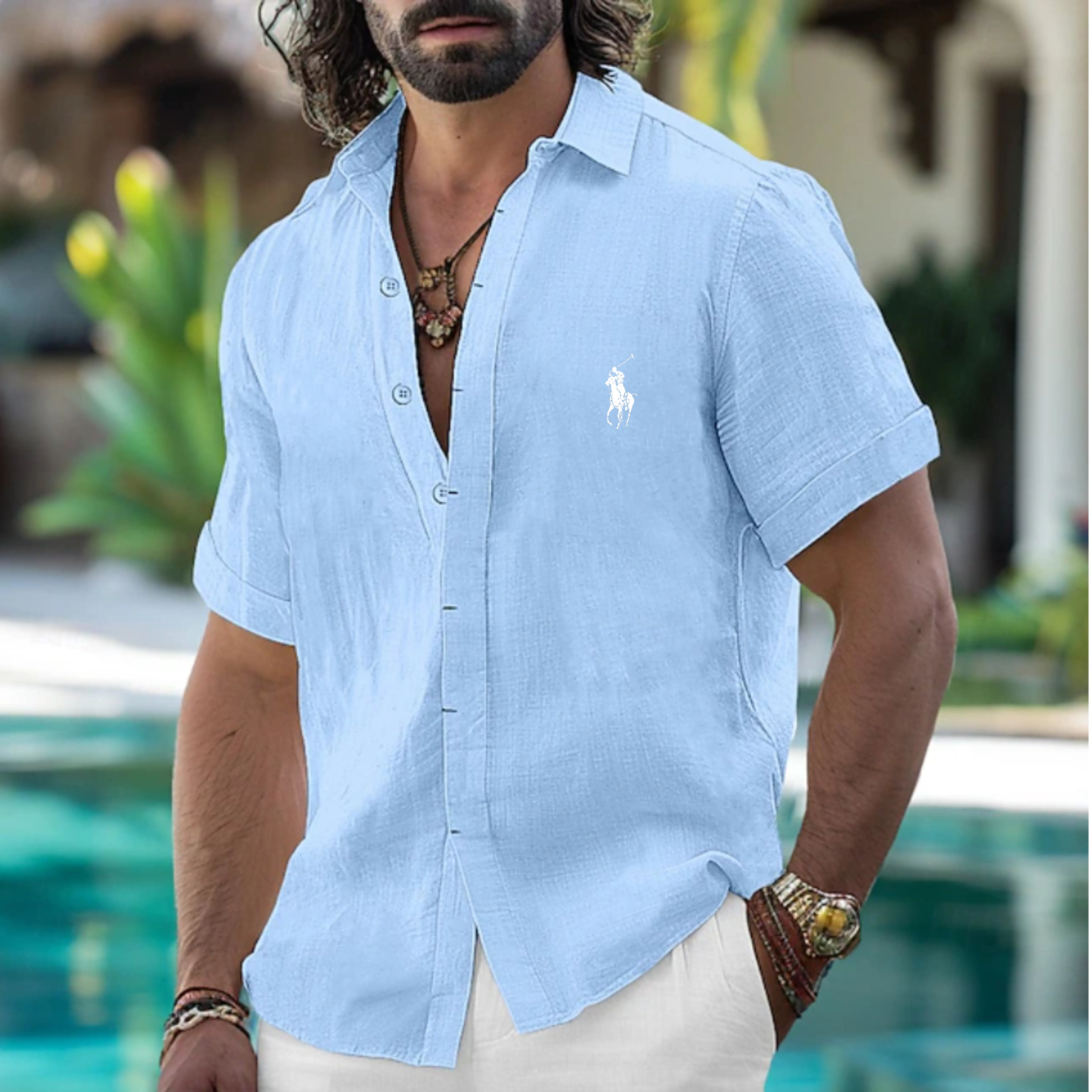 Men's Shirt Linen Shirt Summer Shirt Button Down Shirt Casual Shirt Beach Shirt Solid