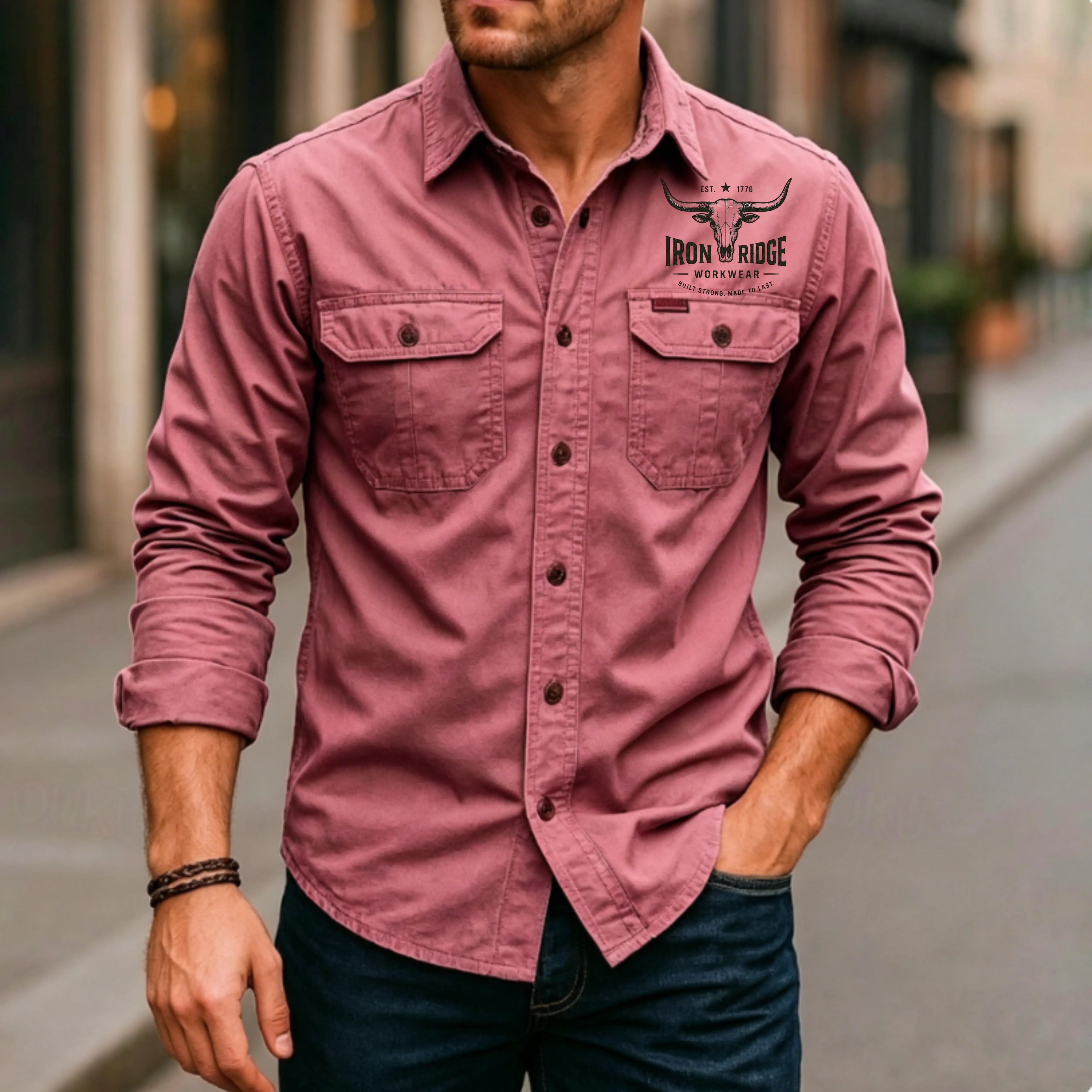 Men's Casual Shirt Work Shirt Button Up Shirt   Long Sleeve Solid