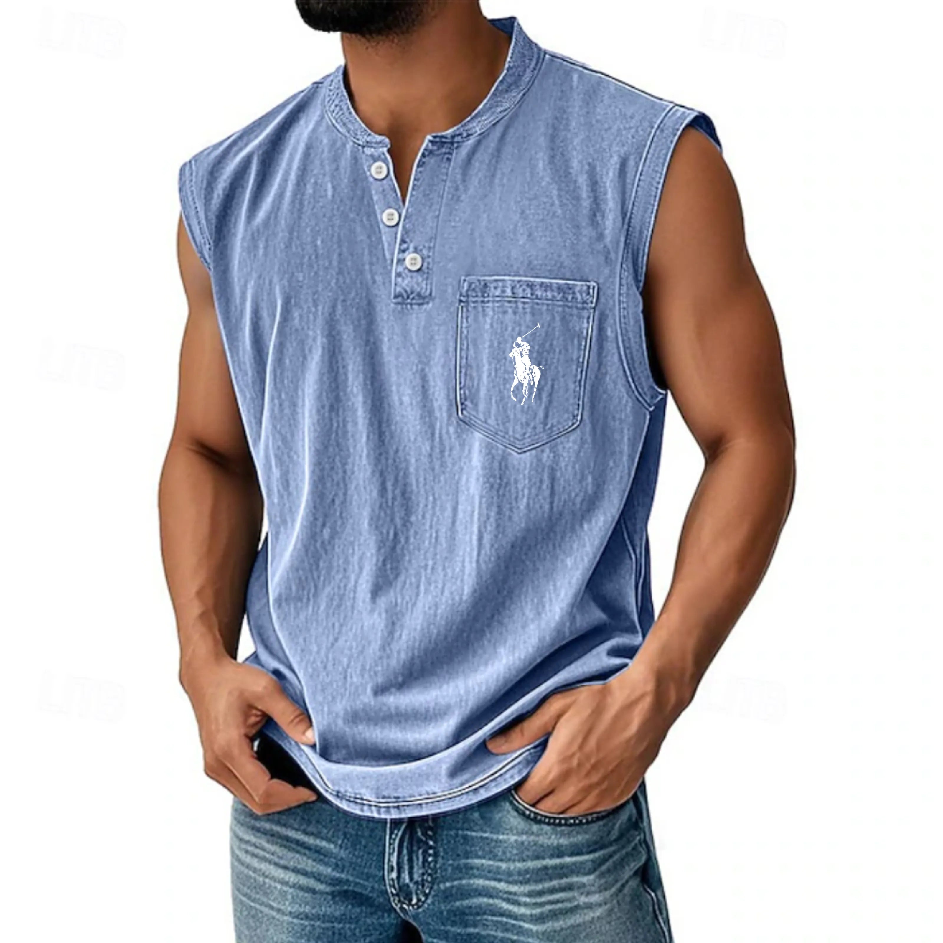 Men's Vintage Tank Top 100% Cotton Acid Wash Vest Top Undershirt Sleeveless Shirt