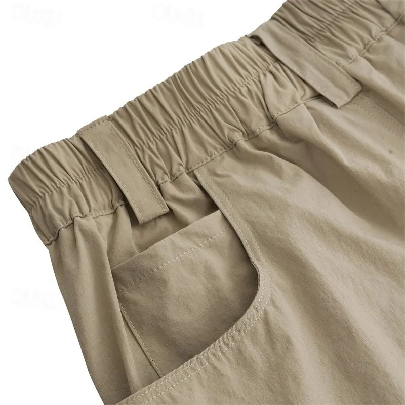 Men's Tactical Shorts, Work Shorts, Zippered Pockets, Solid Colour, Waterproof and Breathable