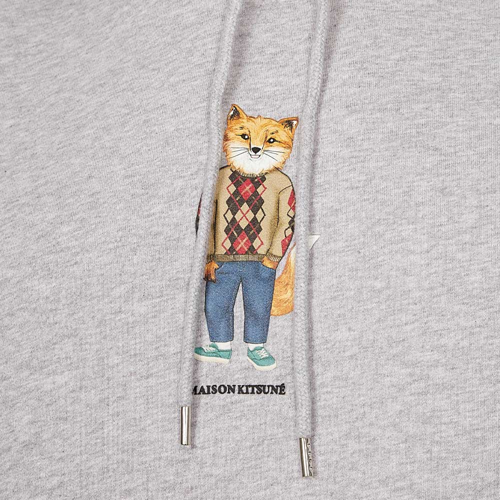 Maison Kitsune Dressed Fox Regular Hoodie Light Grey Melange
