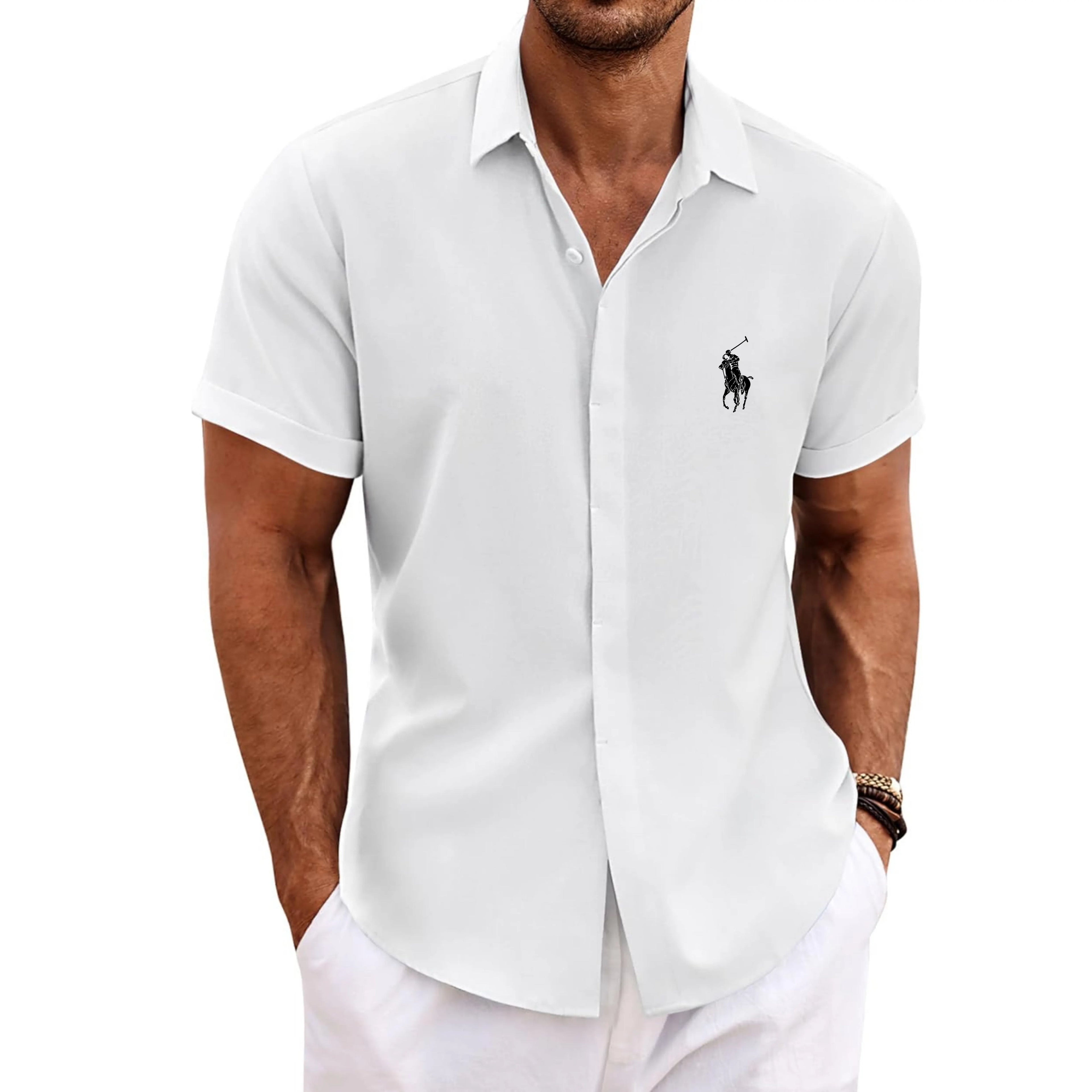 COOFANDY Men's Linen Shirts Short Sleeve Casual Shirts