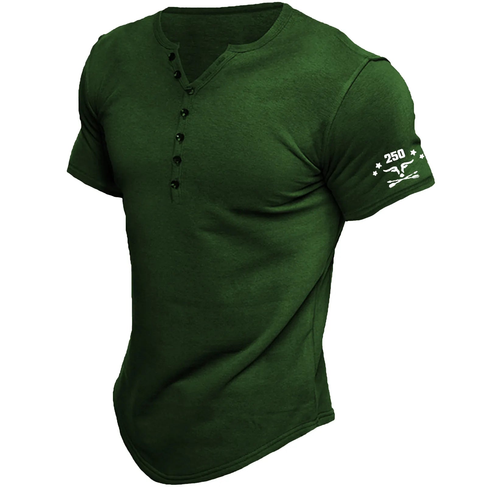 Men's T-shirt Tee Henley Top Short Sleeve Solid Color Simple Vintage Casual Button