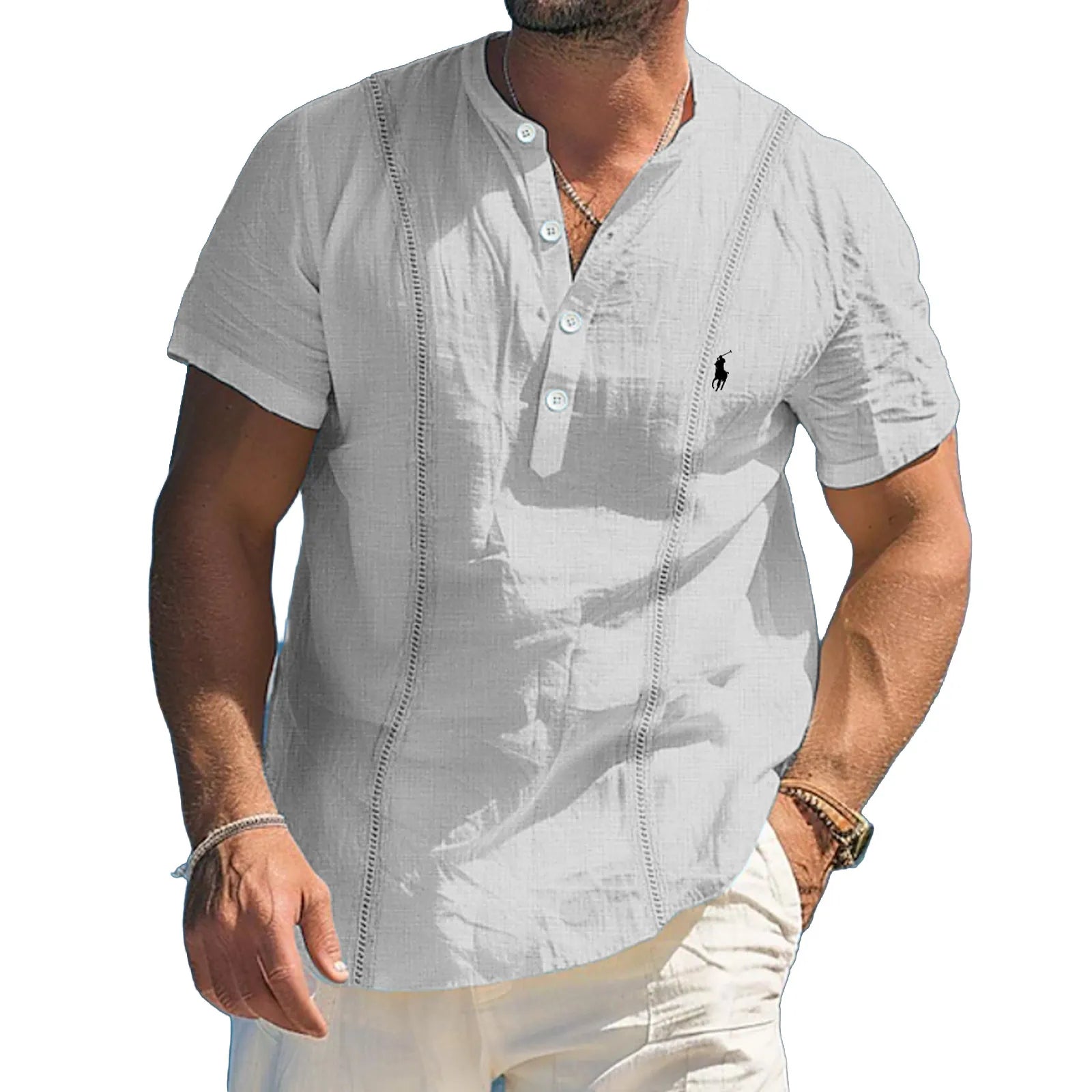 Men's Shirt Linen Shirt Guayabera Shirt Popover Shirt Summer Shirt