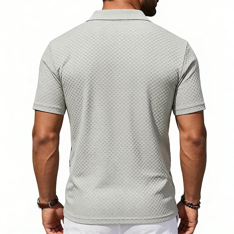 Men's Textured Fashion Polo Shirt