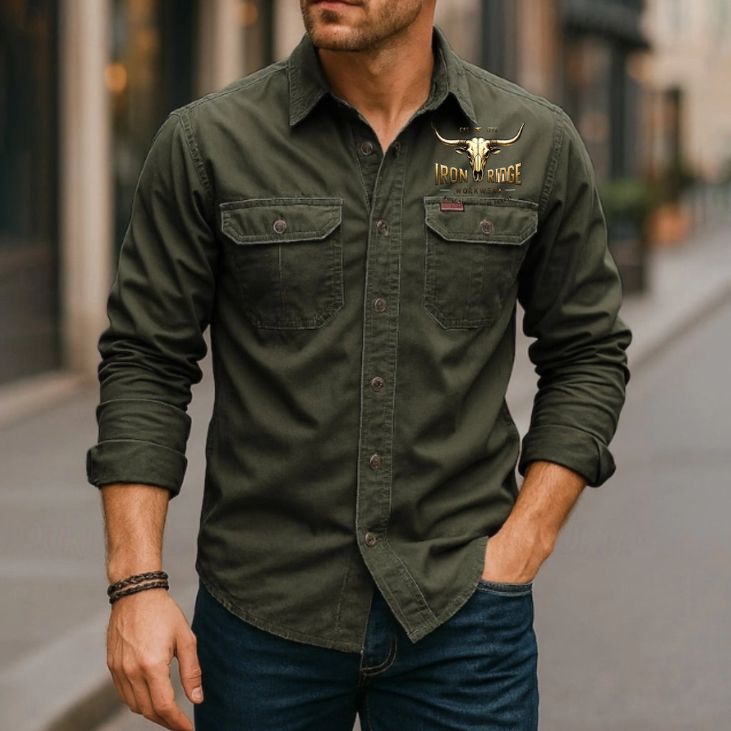 Men's Casual Shirt Work Shirt Button Up Shirt   Long Sleeve Solid