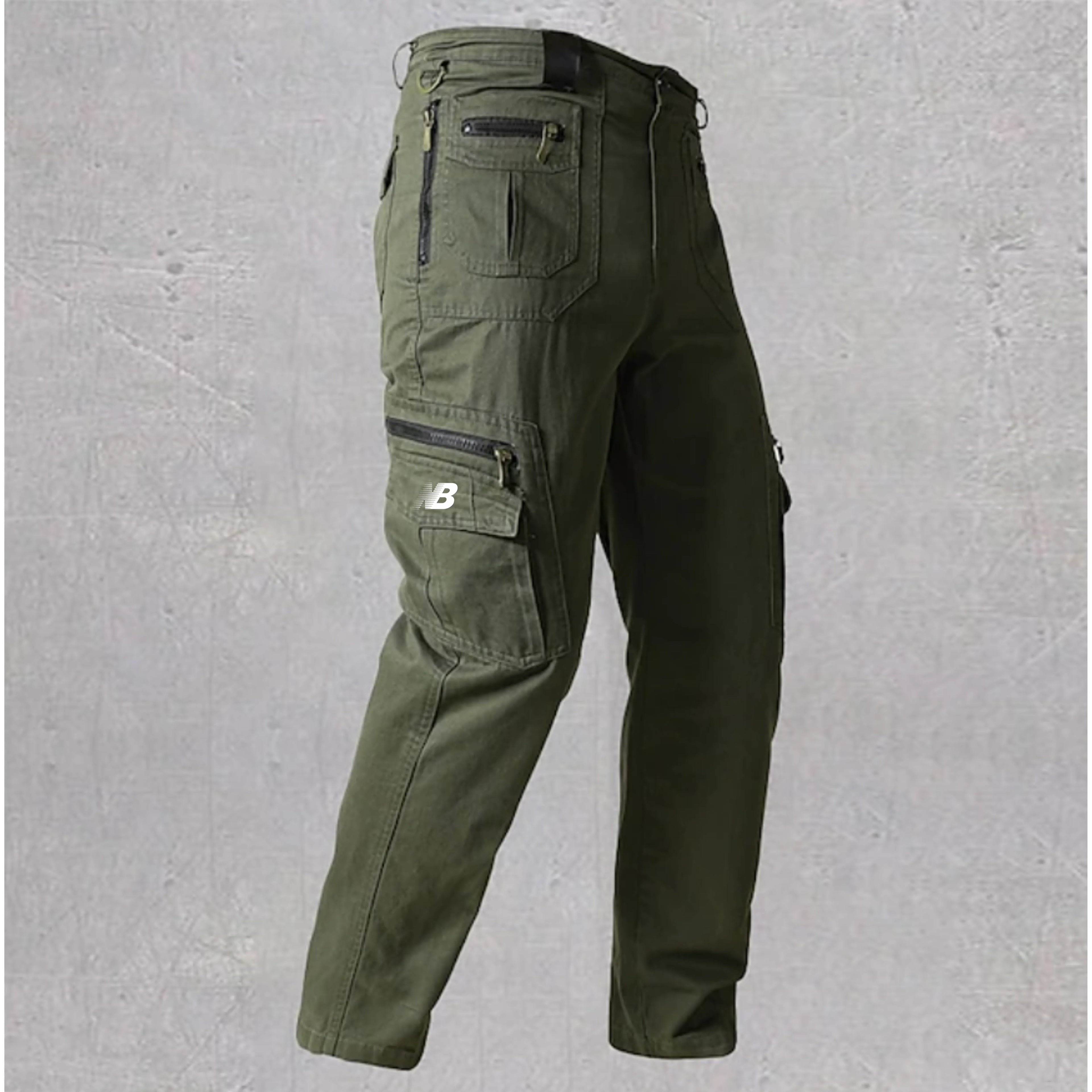 Men's work trousers  zip pockets multiple pockets  solid colour outdoor