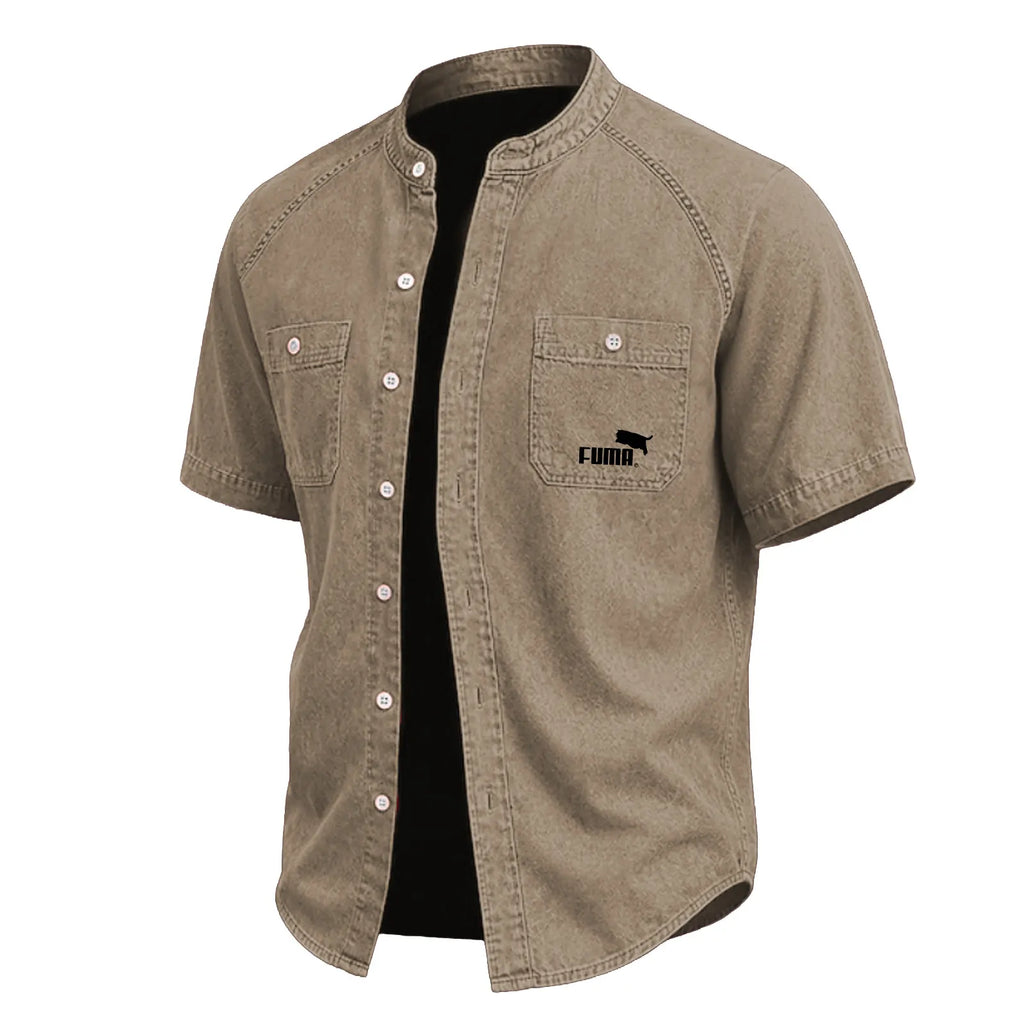 SoftFadeTM Men Shirt Casual Shirt Button Up Shirt Cotton Acid Wash Shirt