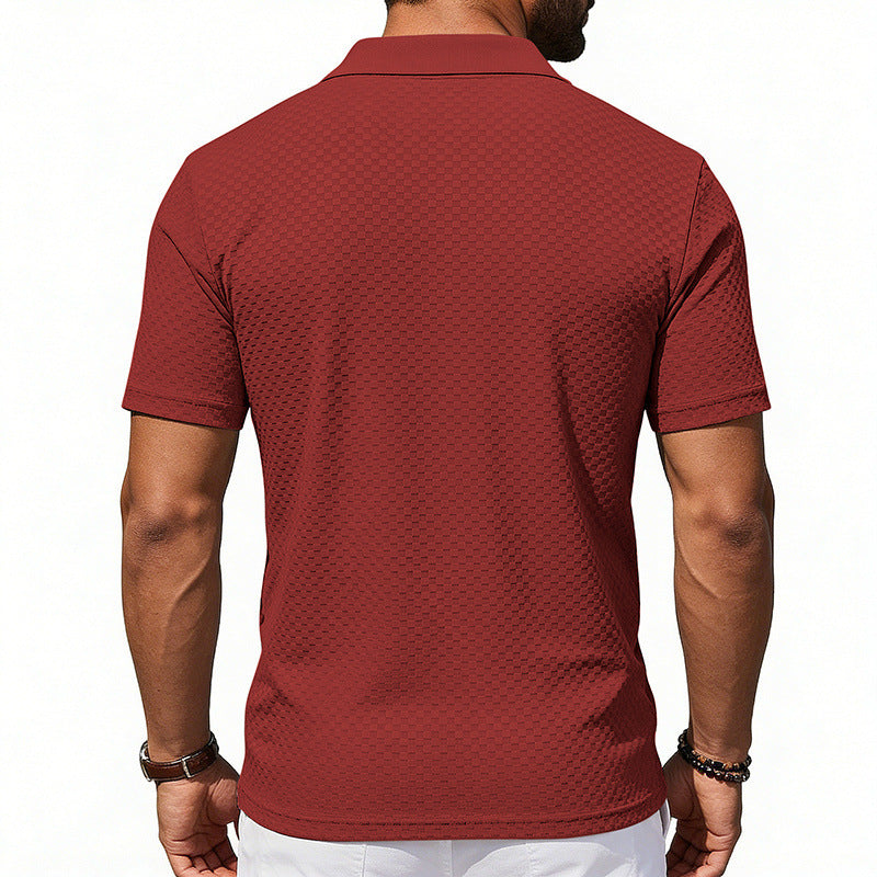 Men's Textured Fashion Polo Shirt