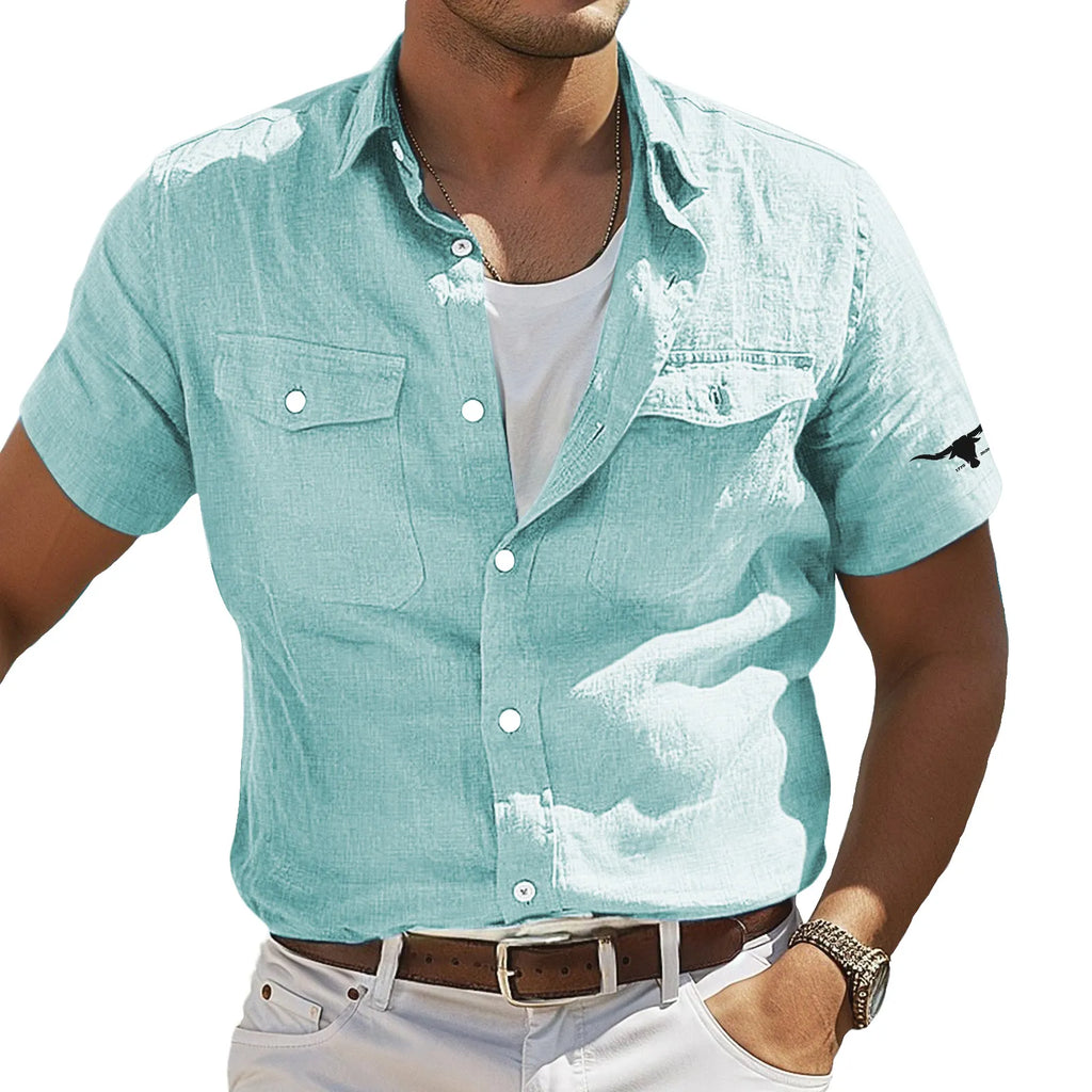 Men's Shirt Linen Shirt Summer Shirt Beach Shirt Solid Color Vacation Curise