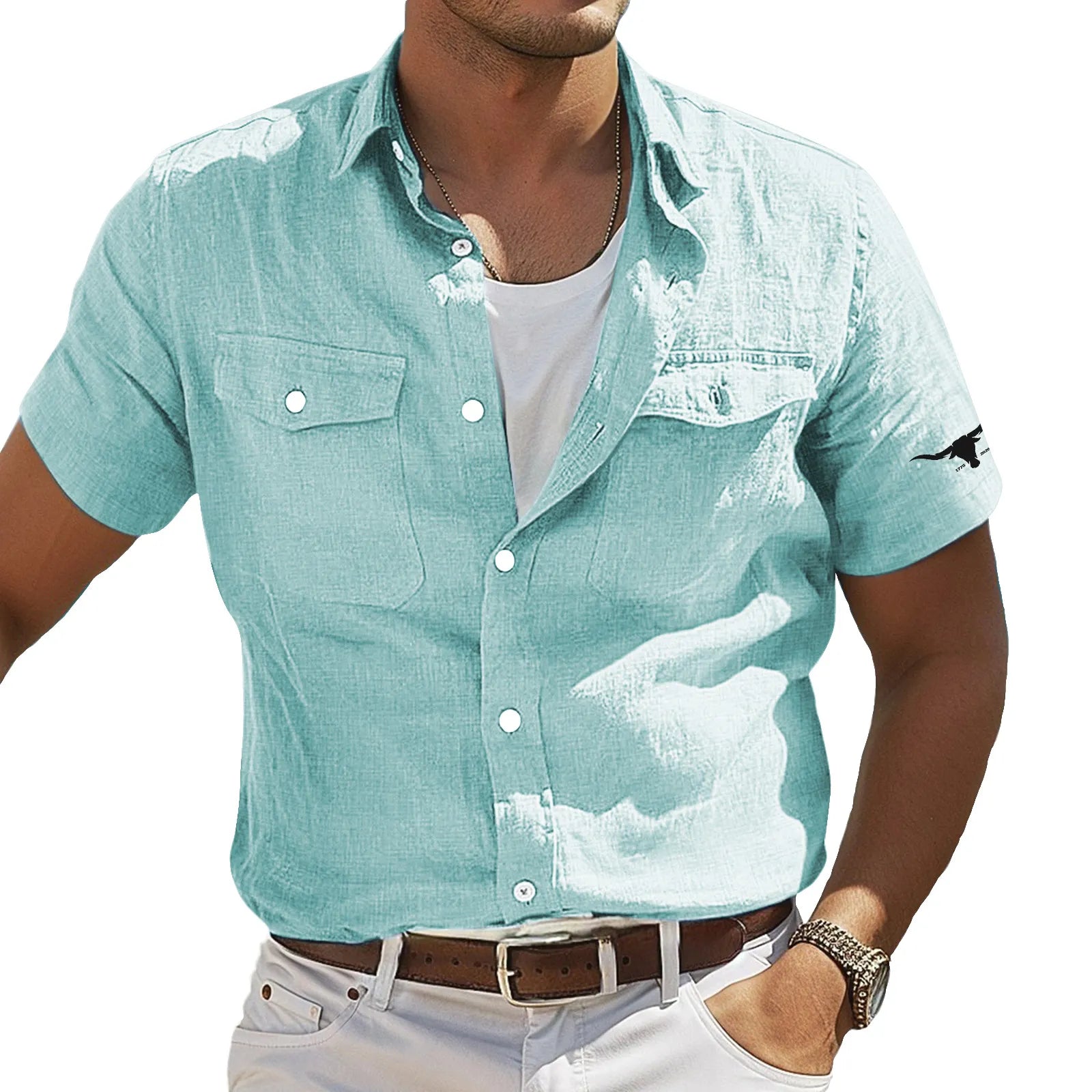 Men's Shirt Linen Shirt Summer Shirt Beach Shirt Solid Color Vacation Curise