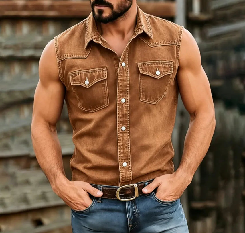 SoftFadeTM Men Shirt Casual Shirt Work Shirt Acid Wash Shirt