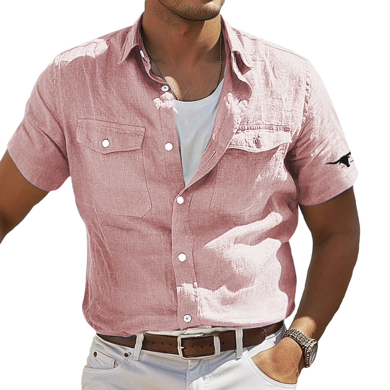 Men's Shirt Linen Shirt Summer Shirt Beach Shirt Solid Color Vacation Curise