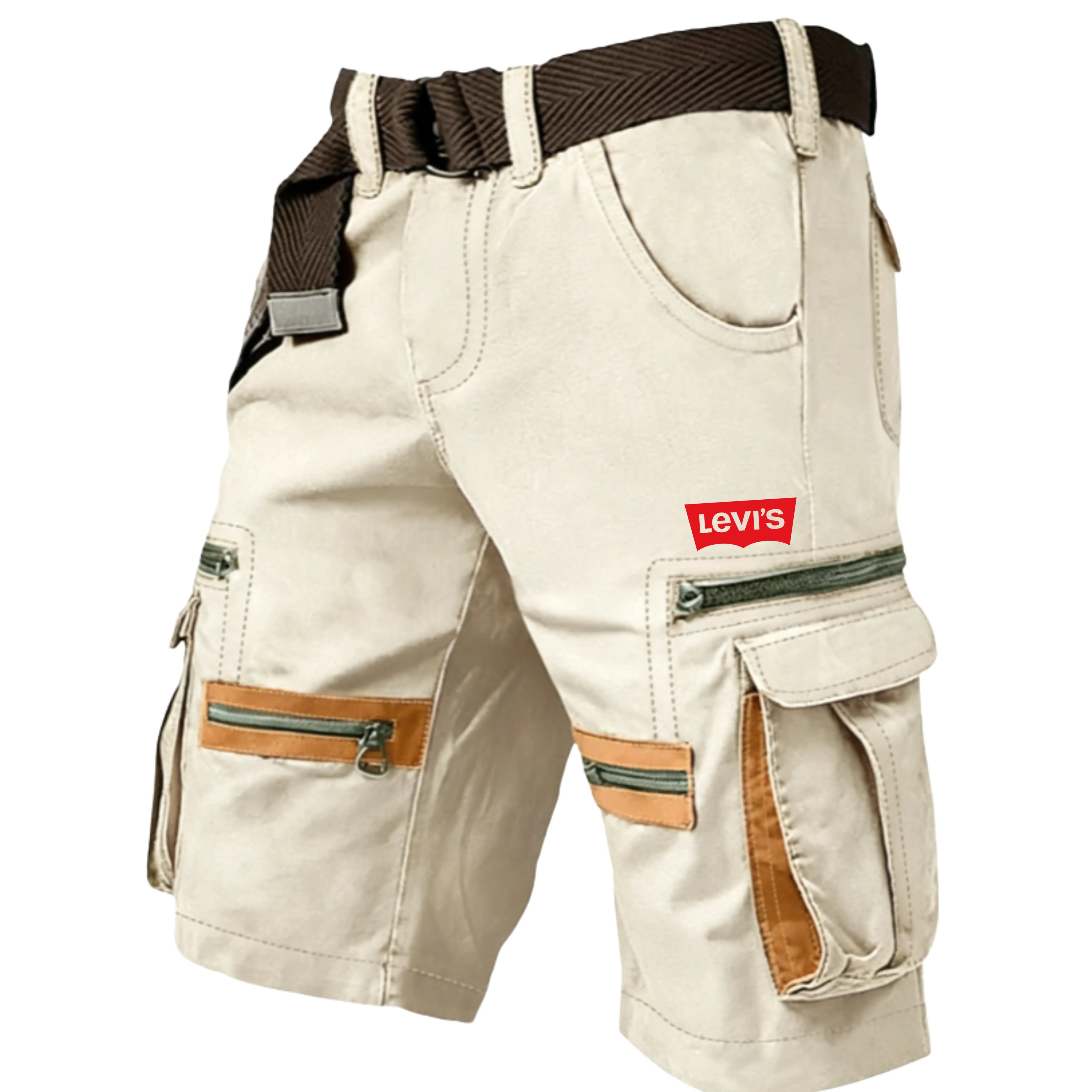 Men's Cargo Shorts Shorts Casual Shorts Multi Pocket Straight Leg  Zipper Pocket Plain