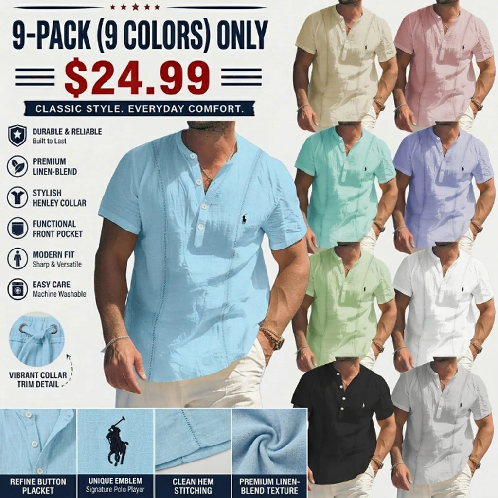 Men's Shirt Linen Shirt Guayabera Shirt Popover Shirt Summer Shirt