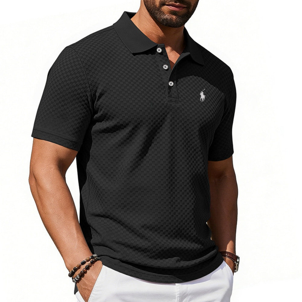 Men's Textured Fashion Polo Shirt