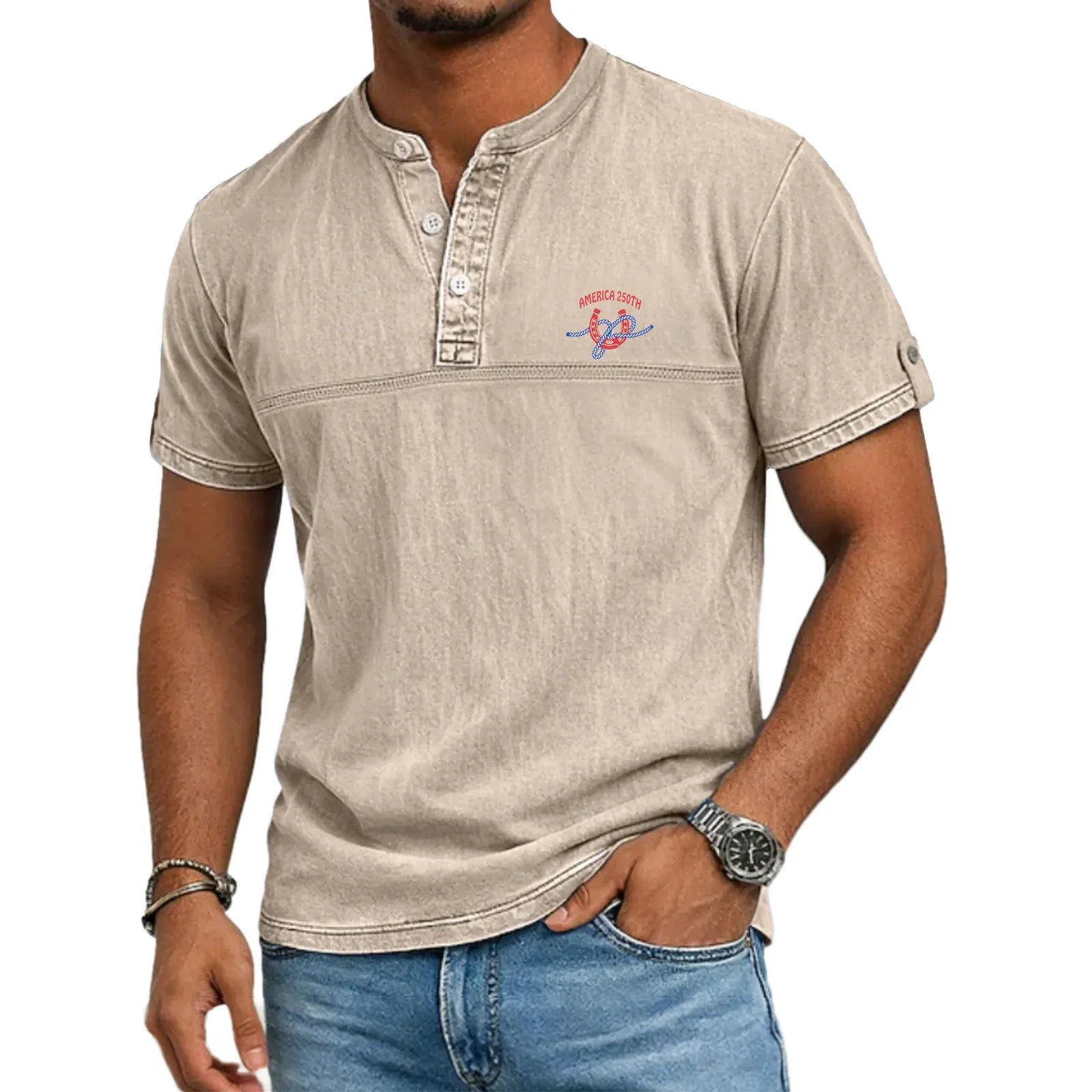 Noah - Stand Collar Short Sleeve