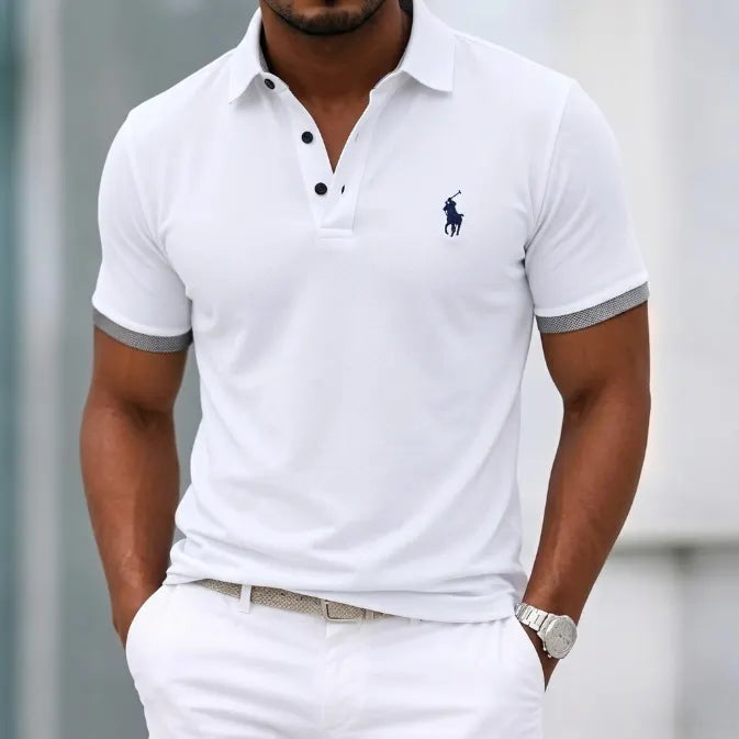 Men's Polo Shirts Casual Vacation Lapel Short Sleeve Modern Comfortable Plain
