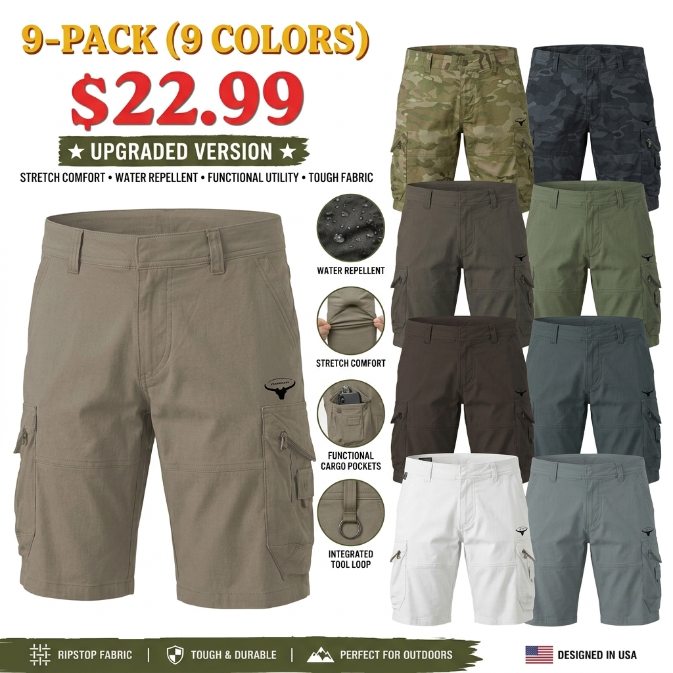 AmbushTM Cargo Lightweight, durable, quick-dry, UPF 50+ short with 9 pockets