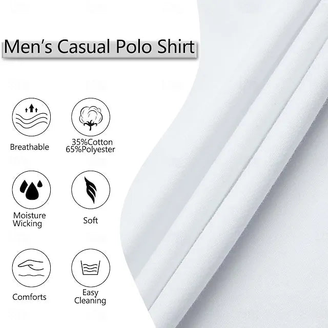 Men's Polo Shirts Casual Vacation Lapel Short Sleeve Modern Comfortable Plain