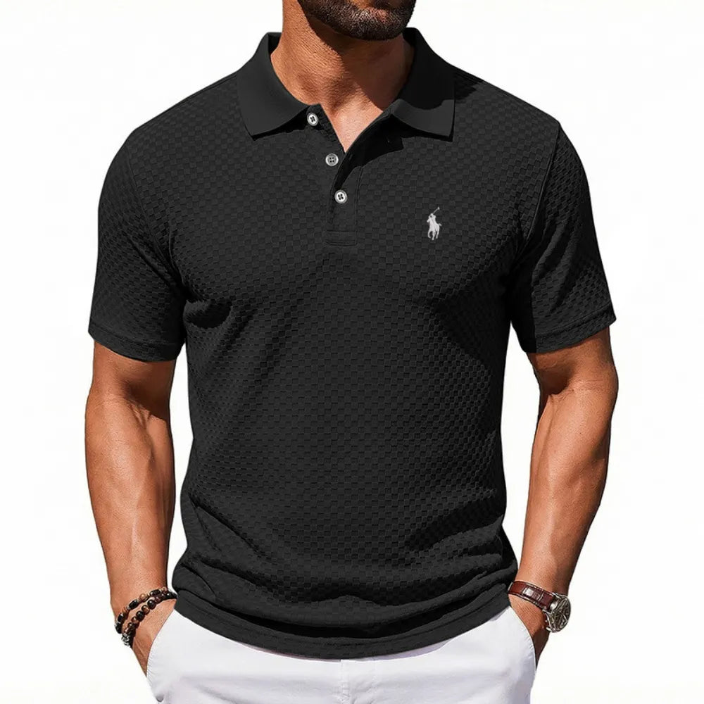 Men's Textured Fashion Polo Shirt