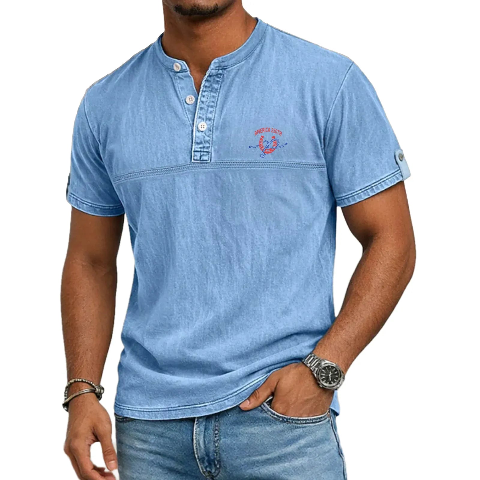 Noah - Stand Collar Short Sleeve