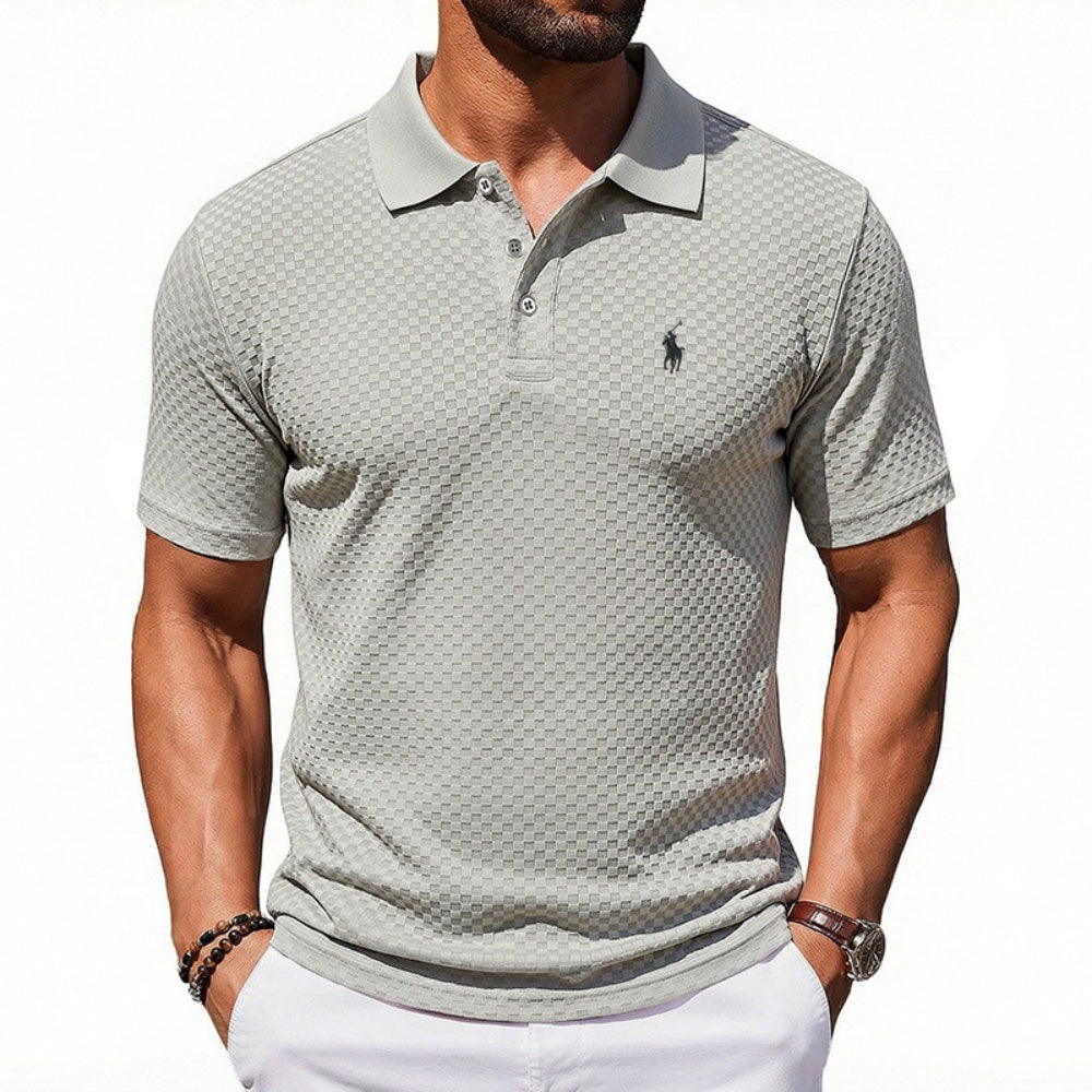 Men's Textured Fashion Polo Shirt