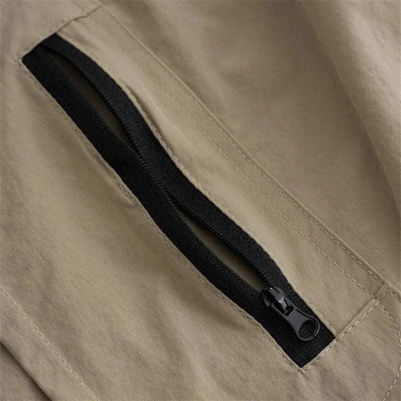 Men's Tactical Shorts, Work Shorts, Zippered Pockets, Solid Colour, Waterproof and Breathable