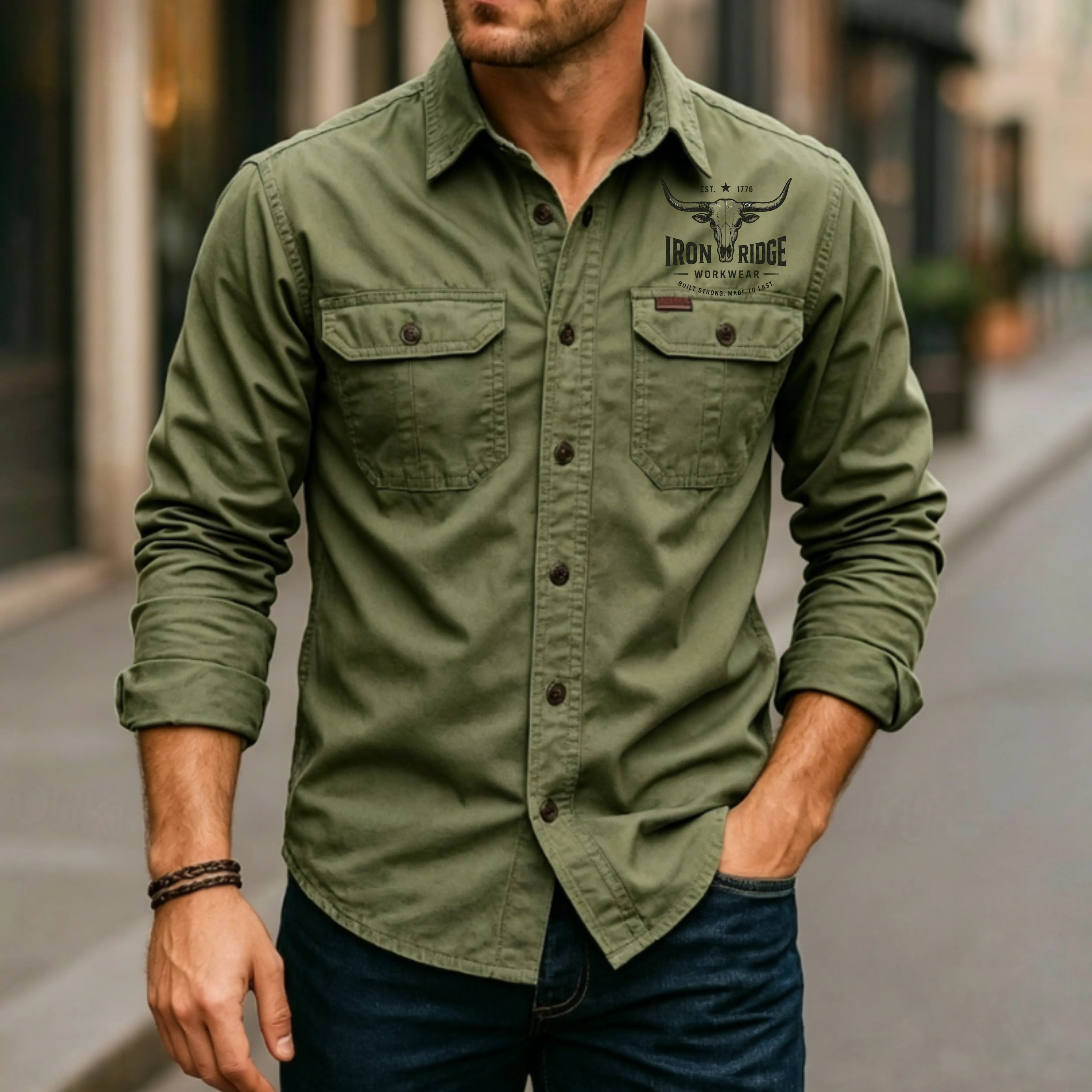 Men's Casual Shirt Work Shirt Button Up Shirt   Long Sleeve Solid