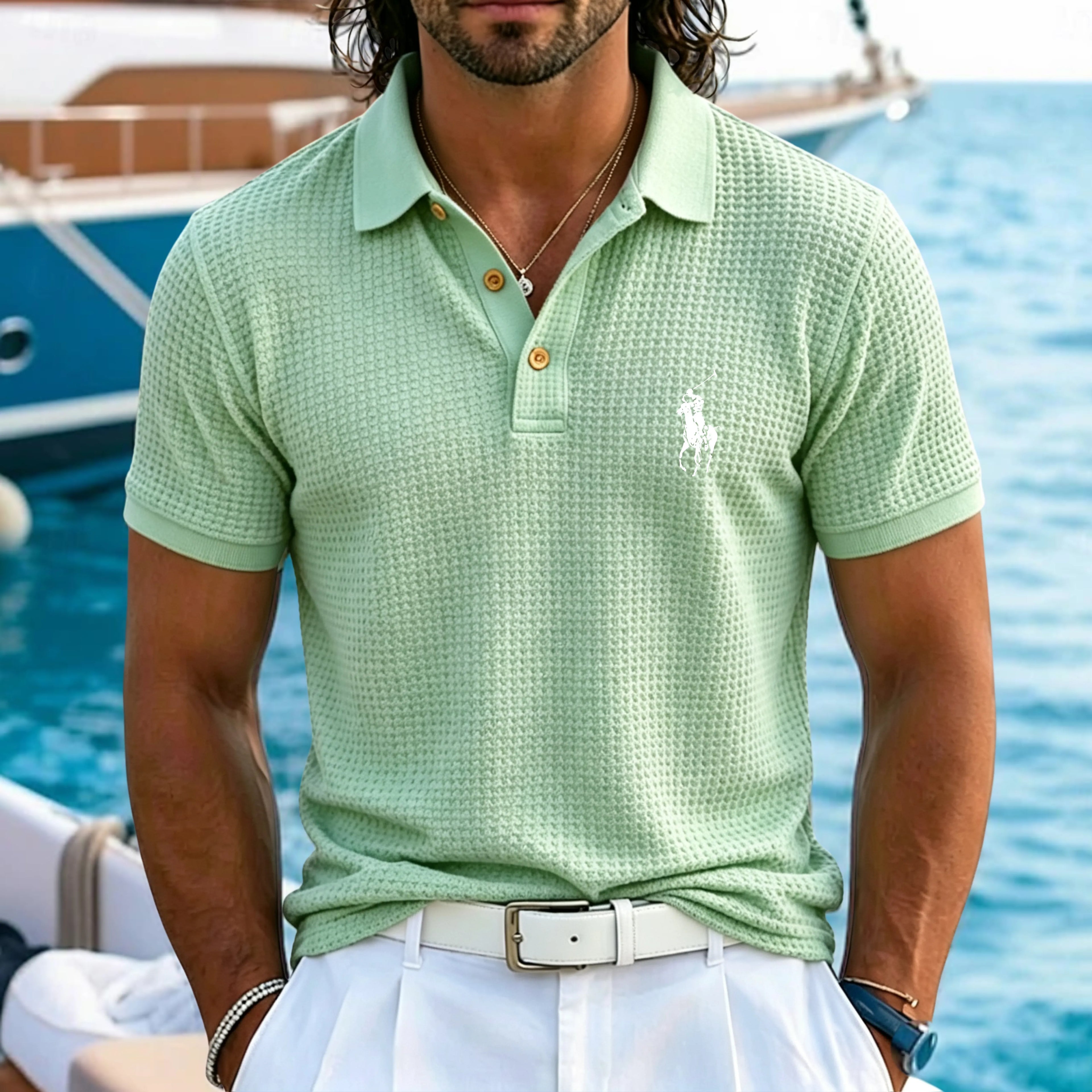 Men's Golf Shirt Golf Polos Shirts Casual Work Lapel Short
