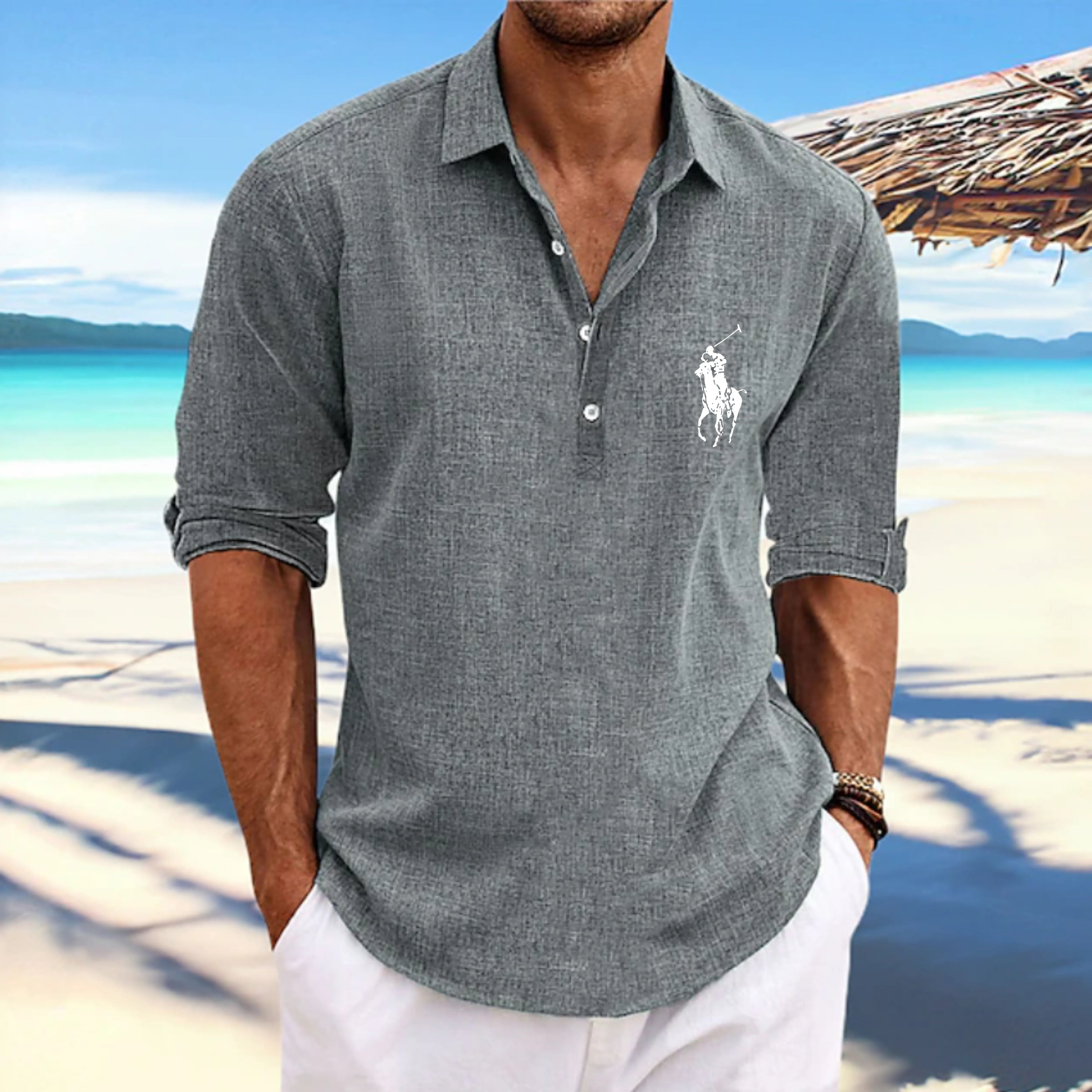 Men's Shirt Linen Shirt Summer Shirt Beach Wear Plain