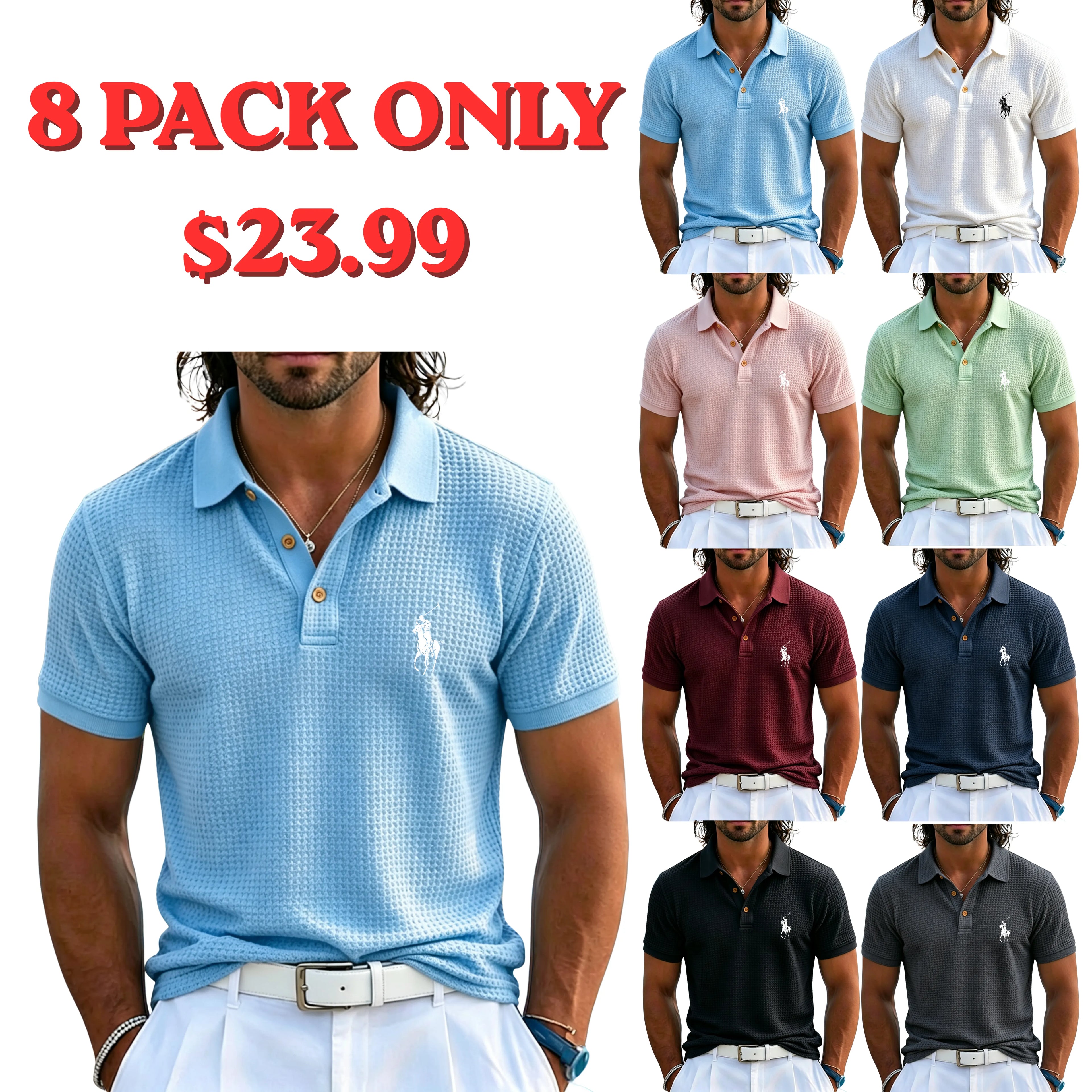 Men's Golf Shirt Golf Polos Shirts Casual Work Lapel Short